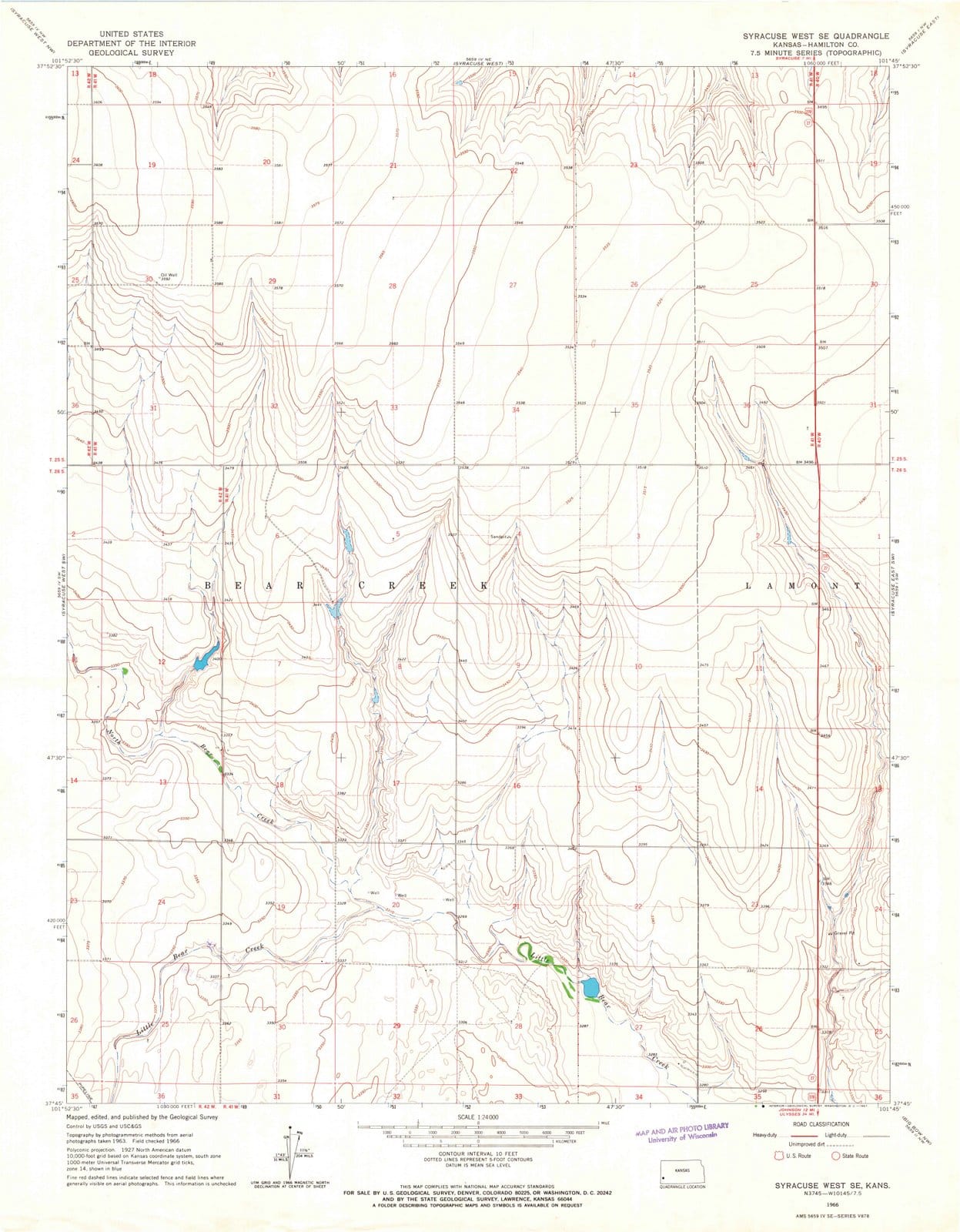 1966 Syracuse West, KS - Kansas - USGS Topographic Map v3