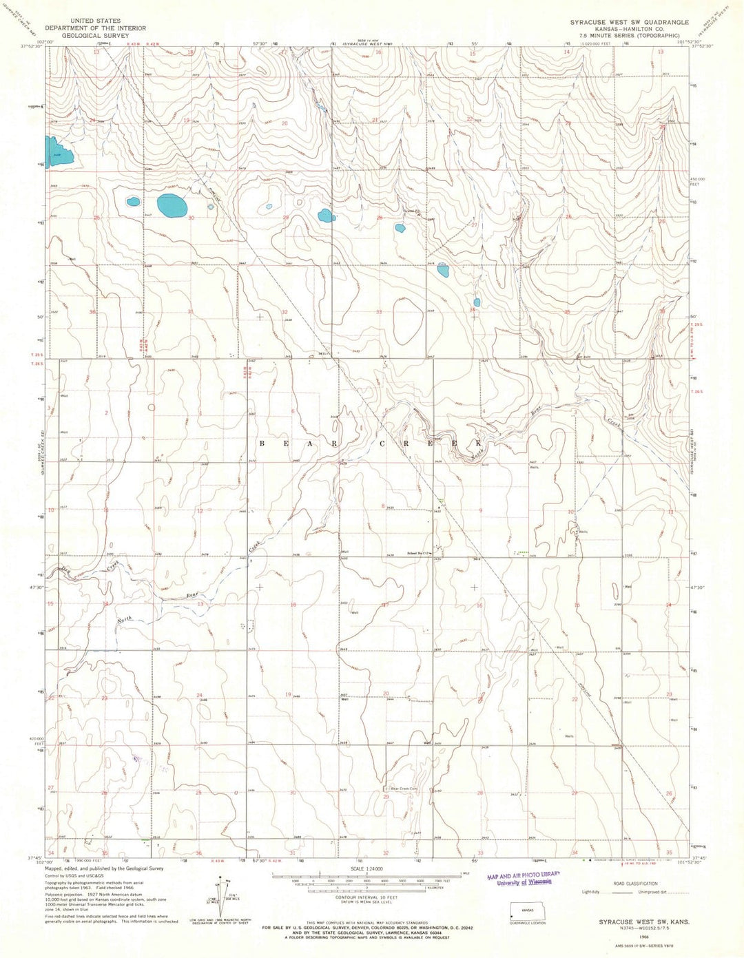 1966 Syracuse West, KS - Kansas - USGS Topographic Map v4