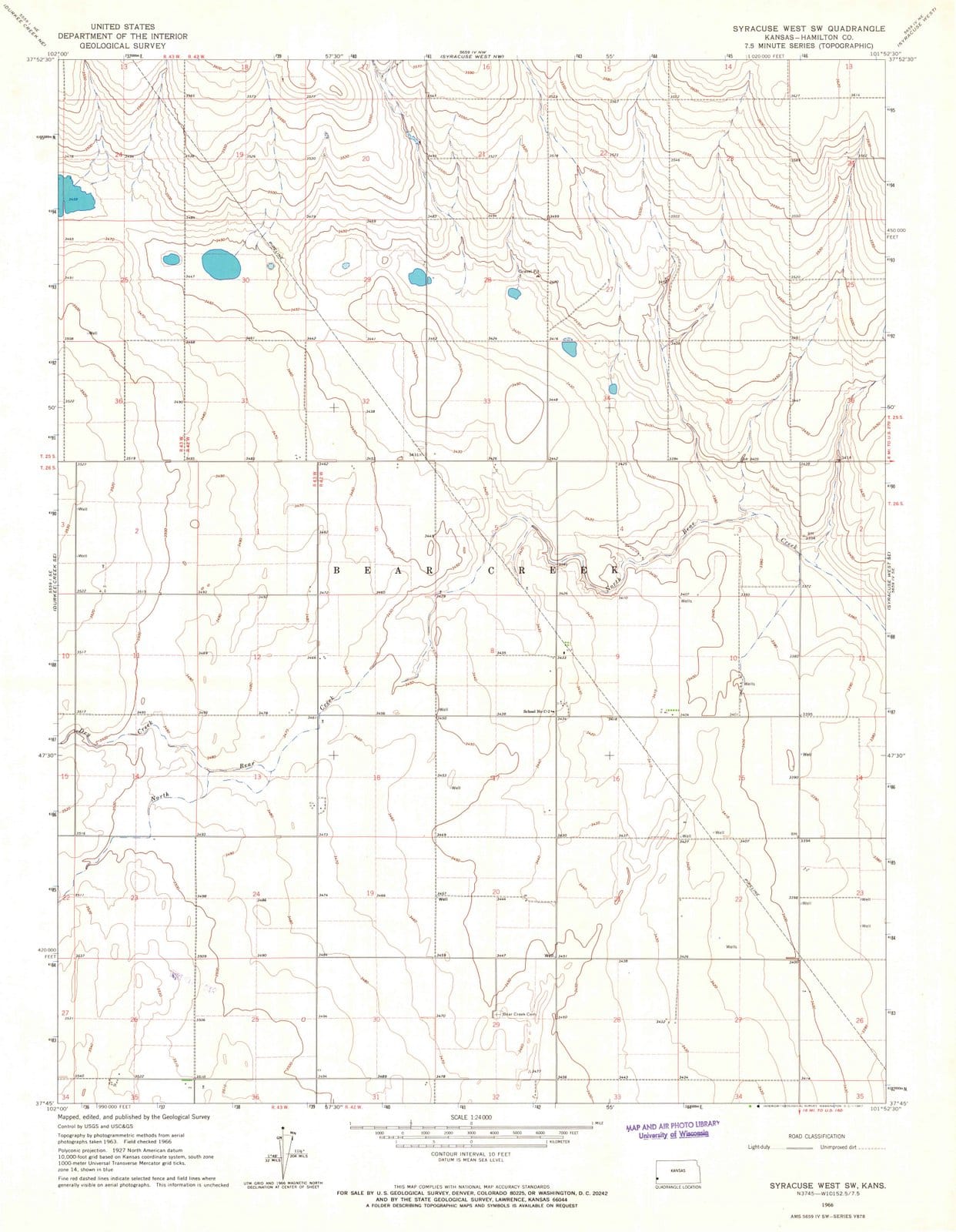 1966 Syracuse West, KS - Kansas - USGS Topographic Map v4