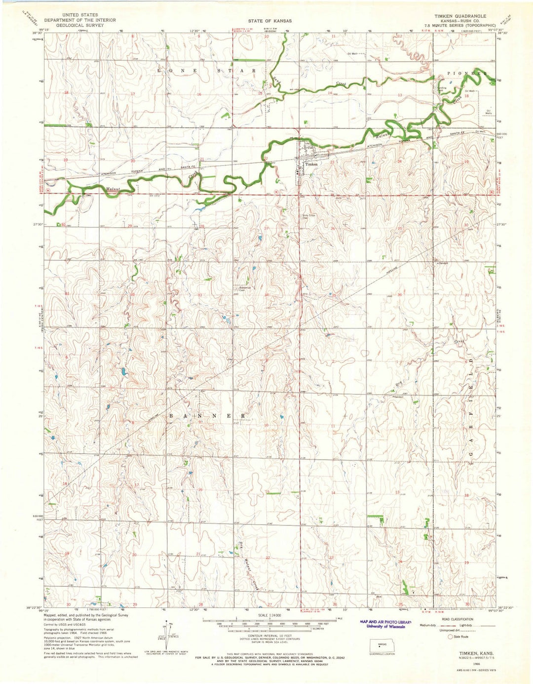 1966 Timken, KS - Kansas - USGS Topographic Map