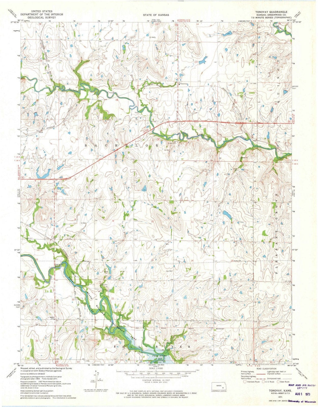 1971 Tonovay, KS - Kansas - USGS Topographic Map