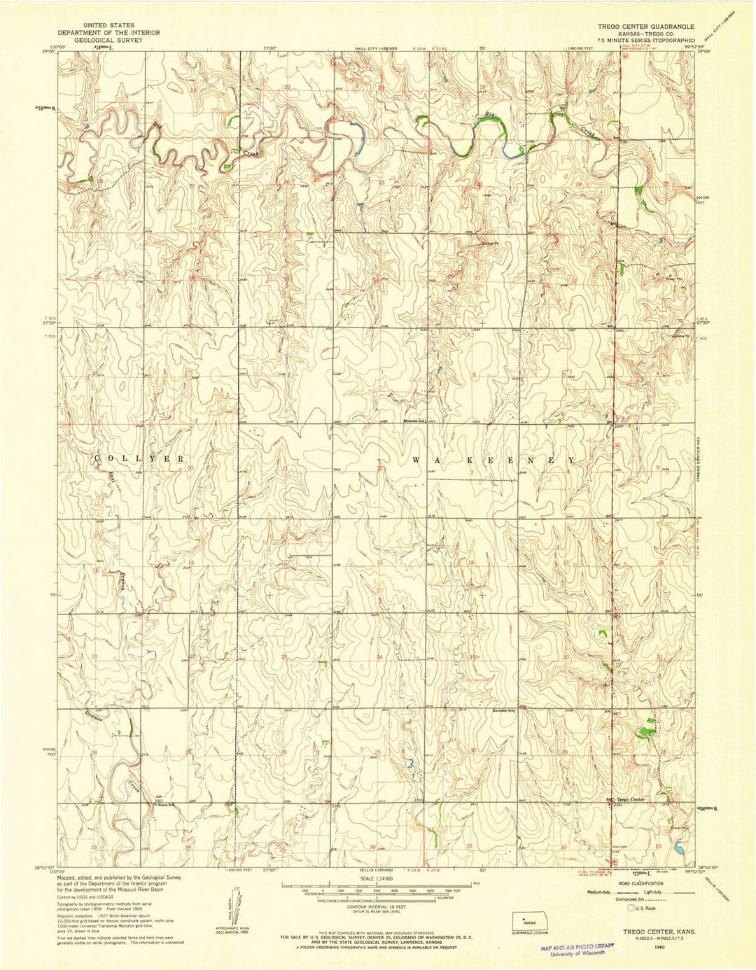 1960 Trego Center, KS - Kansas - USGS Topographic Map v2