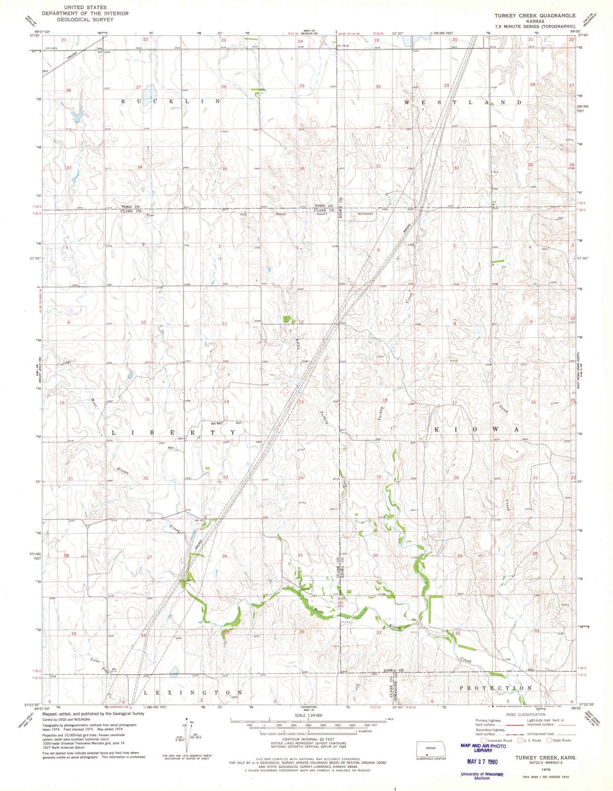 1979 Turkey Creek, KS - Kansas - USGS Topographic Map