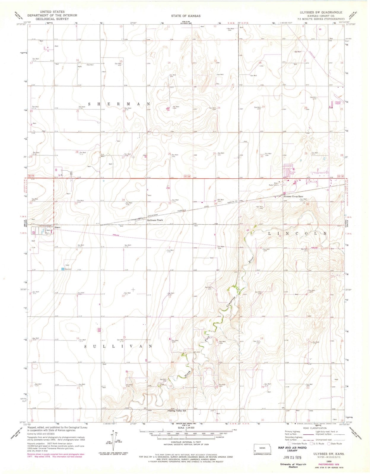 1959 Ulysses, KS - Kansas - USGS Topographic Map v3