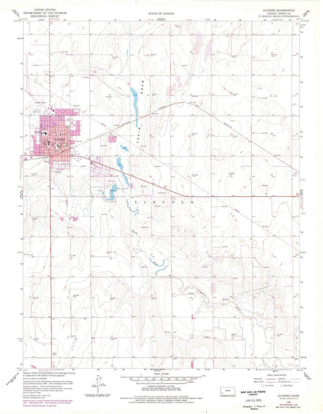 1959 Ulysses, KS - Kansas - USGS Topographic Map v4