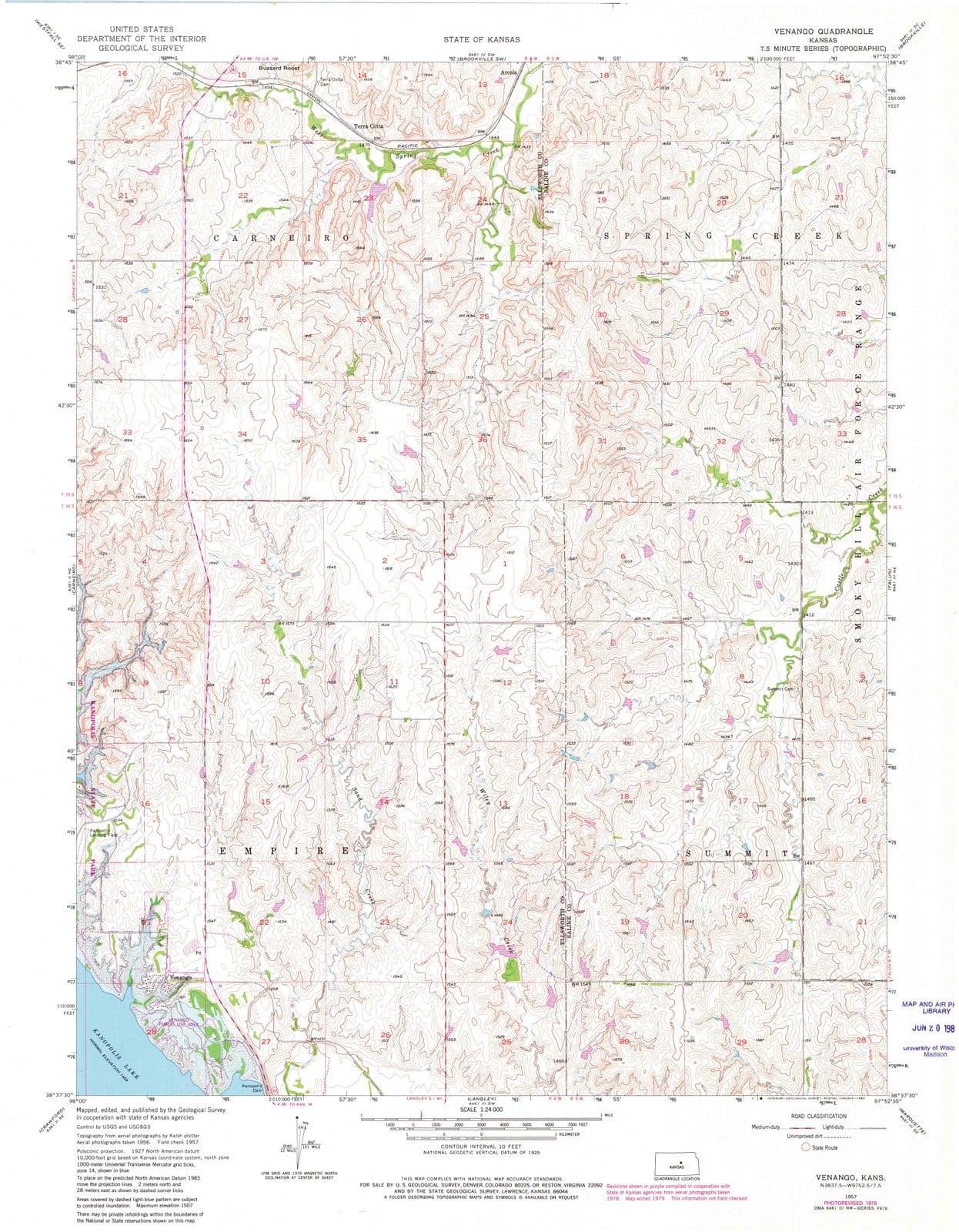 1957 Venango, KS - Kansas - USGS Topographic Map