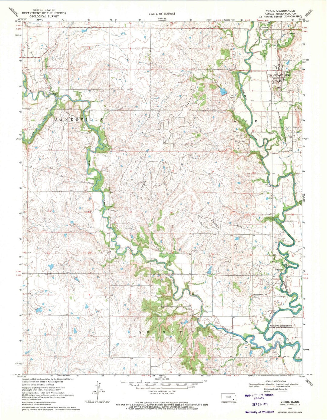 1969 Virgil, KS - Kansas - USGS Topographic Map