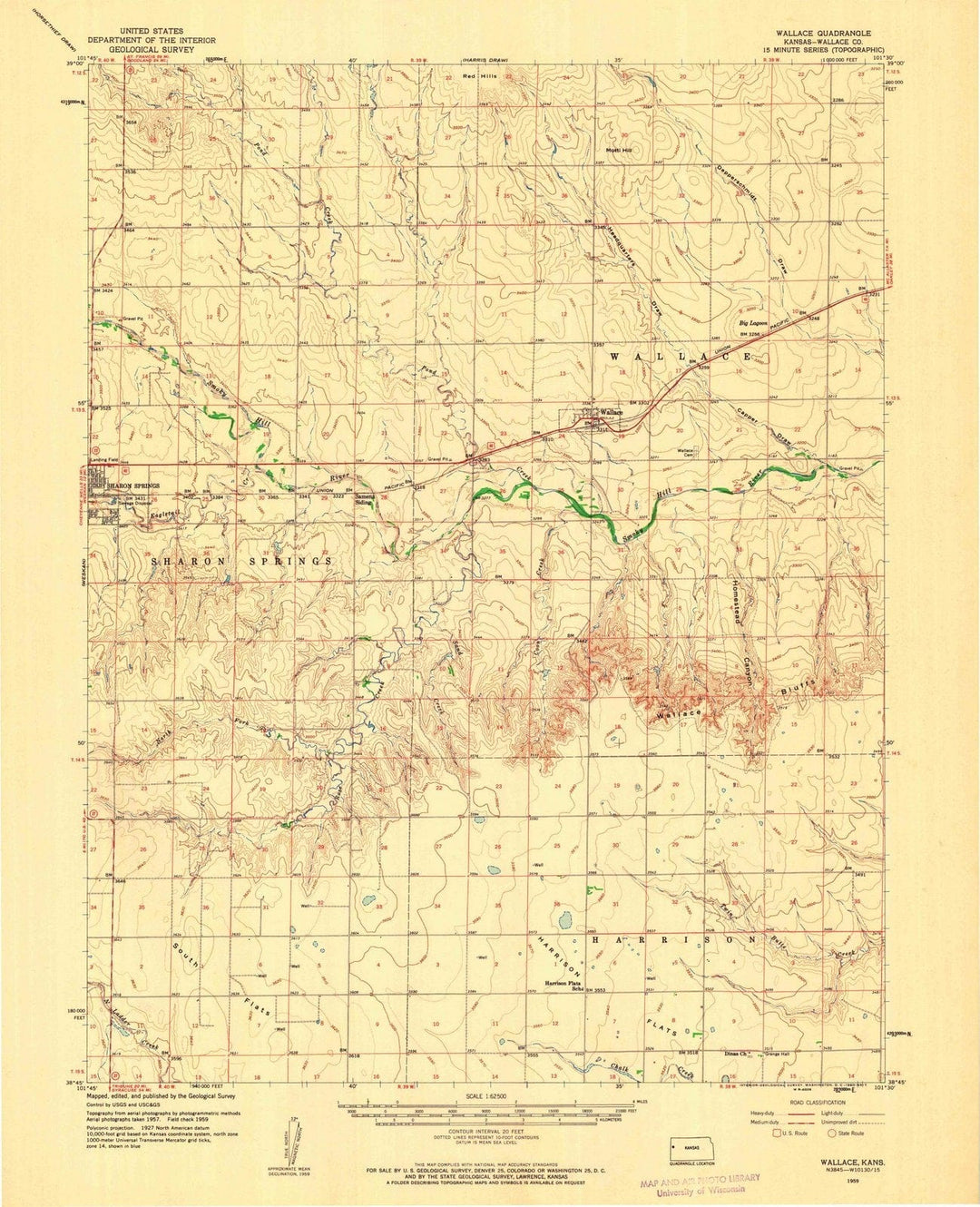 1959 Wallace, KS - Kansas - USGS Topographic Map