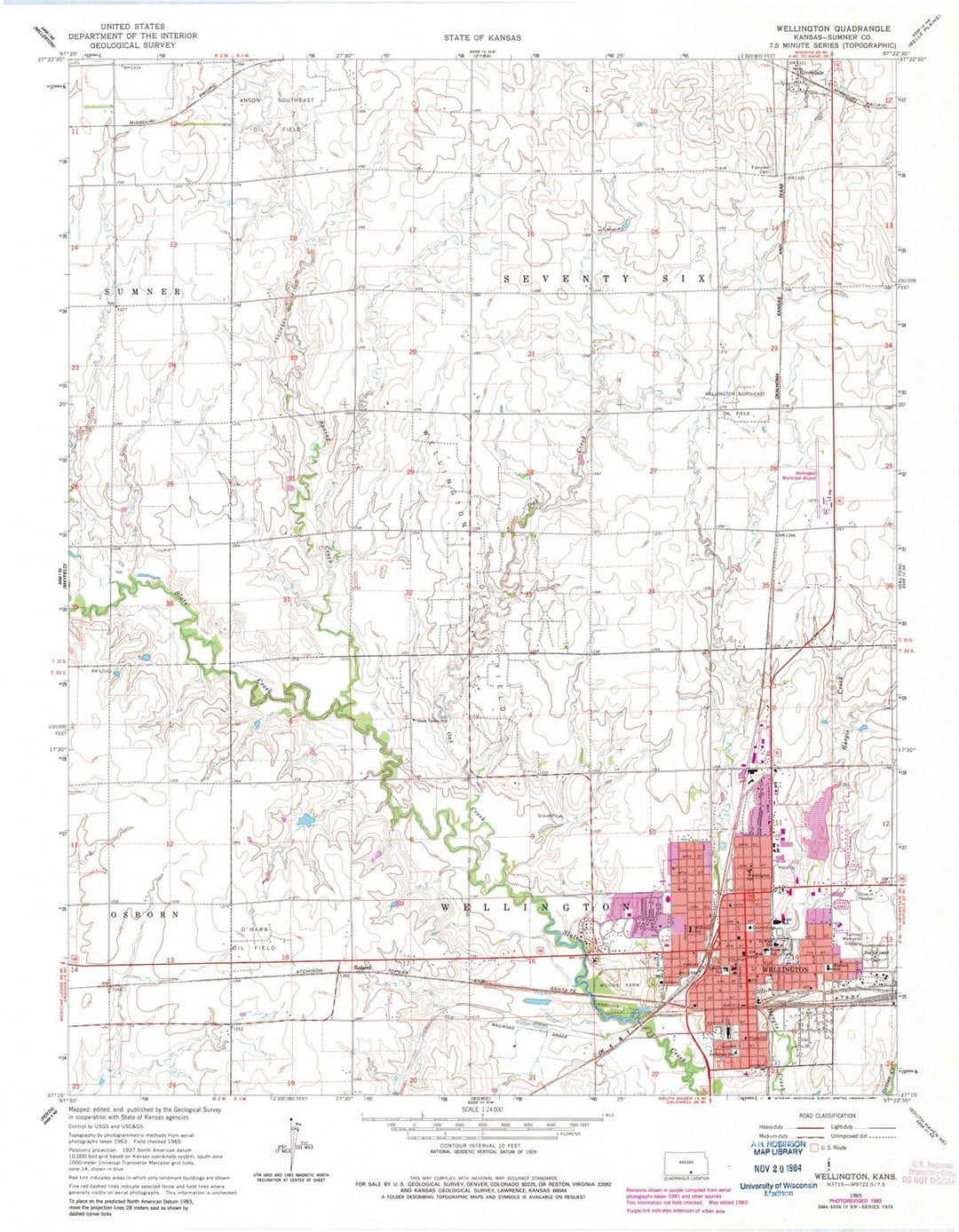 1965 Wellington, KS - Kansas - USGS Topographic Map