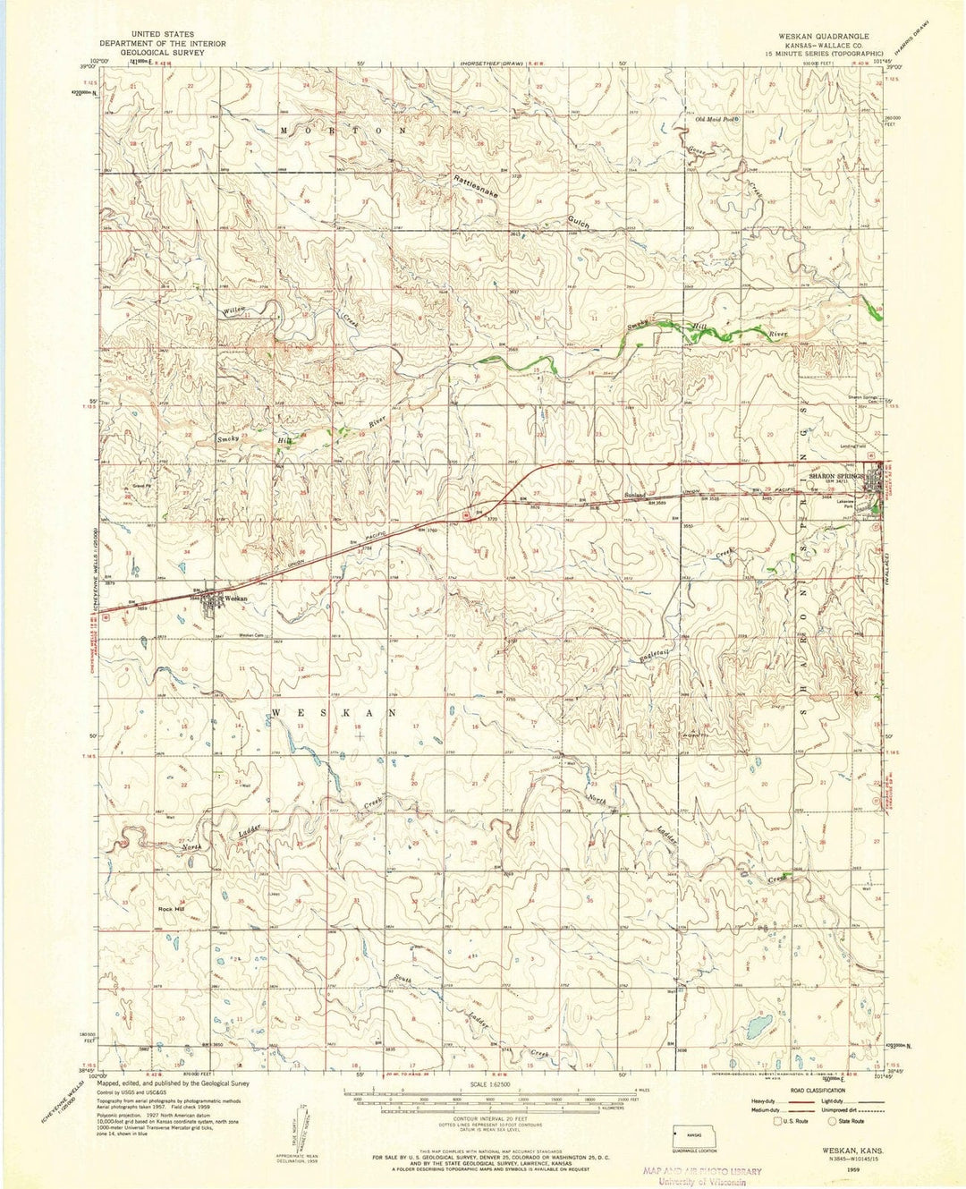 1959 Weskan, KS - Kansas - USGS Topographic Map