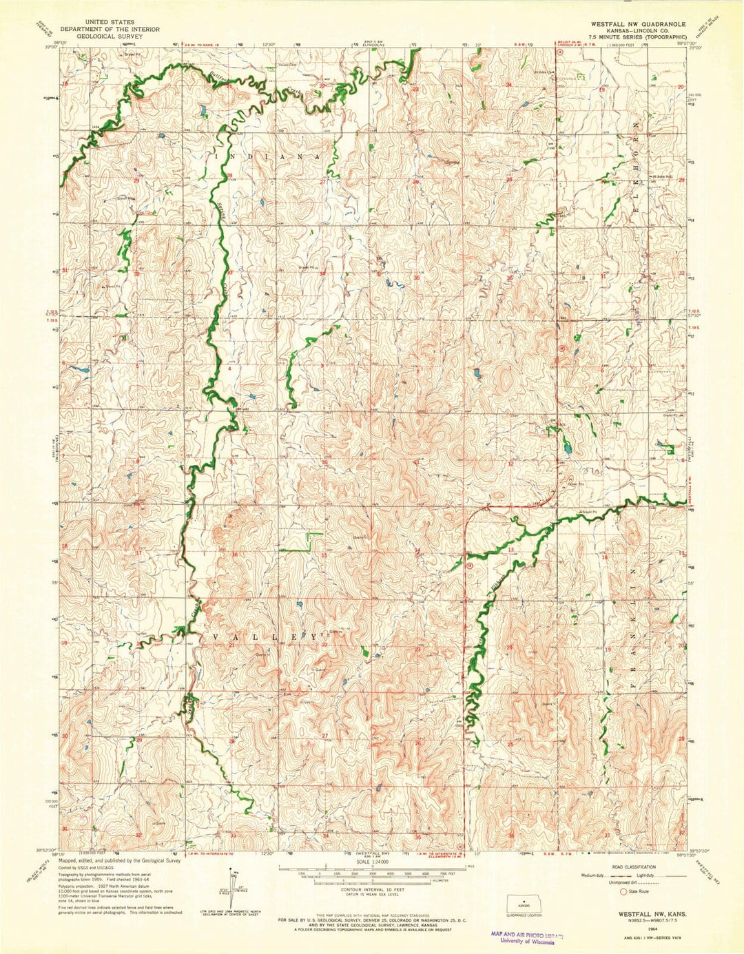 1964 Westfall, KS - Kansas - USGS Topographic Map