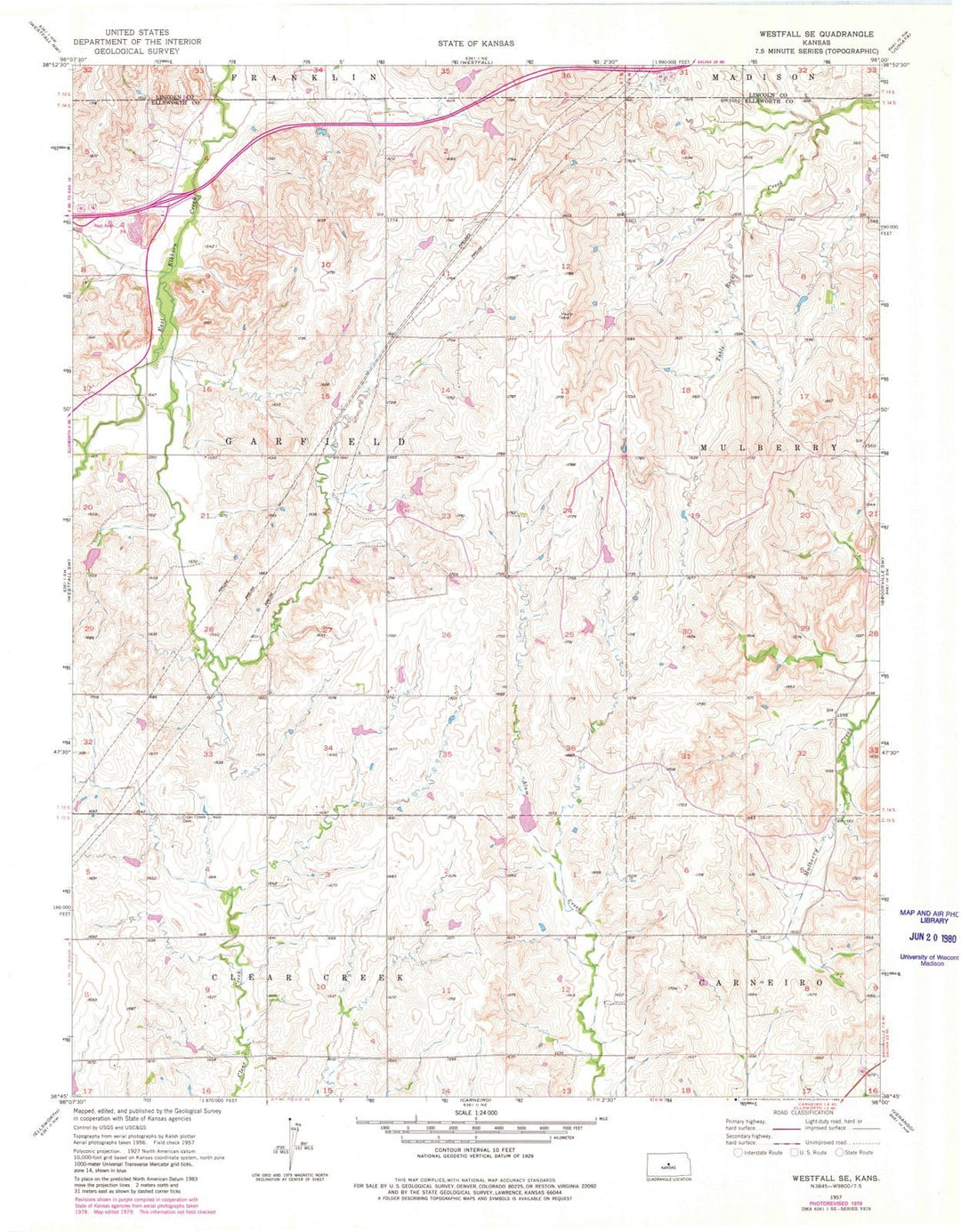 1957 Westfall, KS - Kansas - USGS Topographic Map