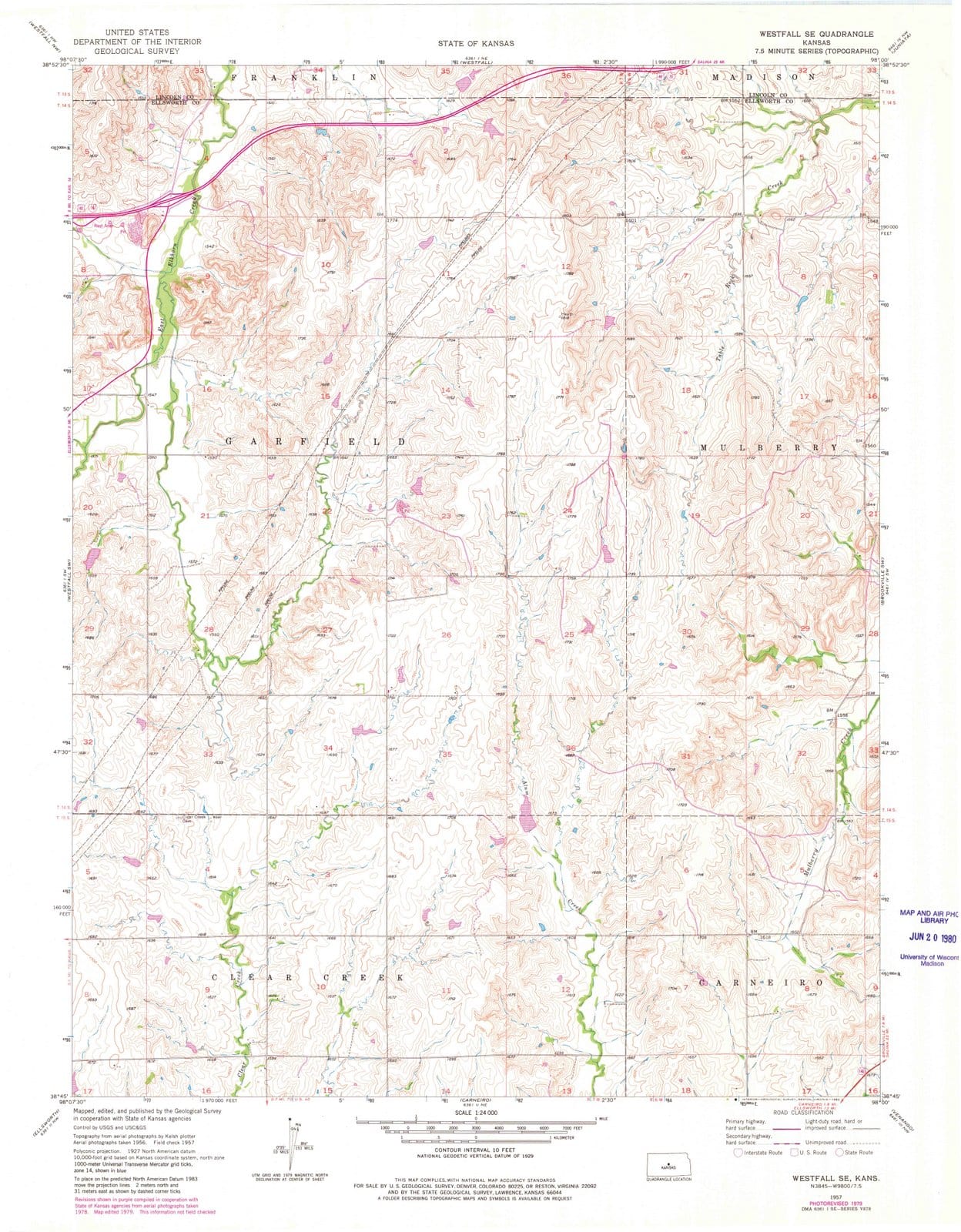 1957 Westfall, KS - Kansas - USGS Topographic Map