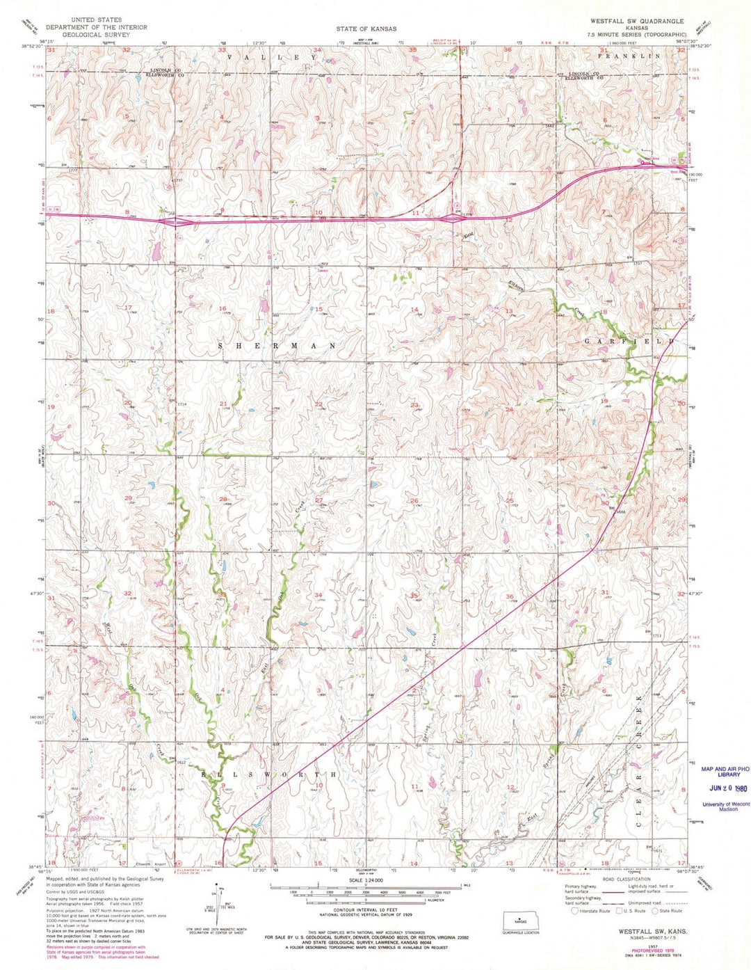 1957 Westfall, KS - Kansas - USGS Topographic Map v2