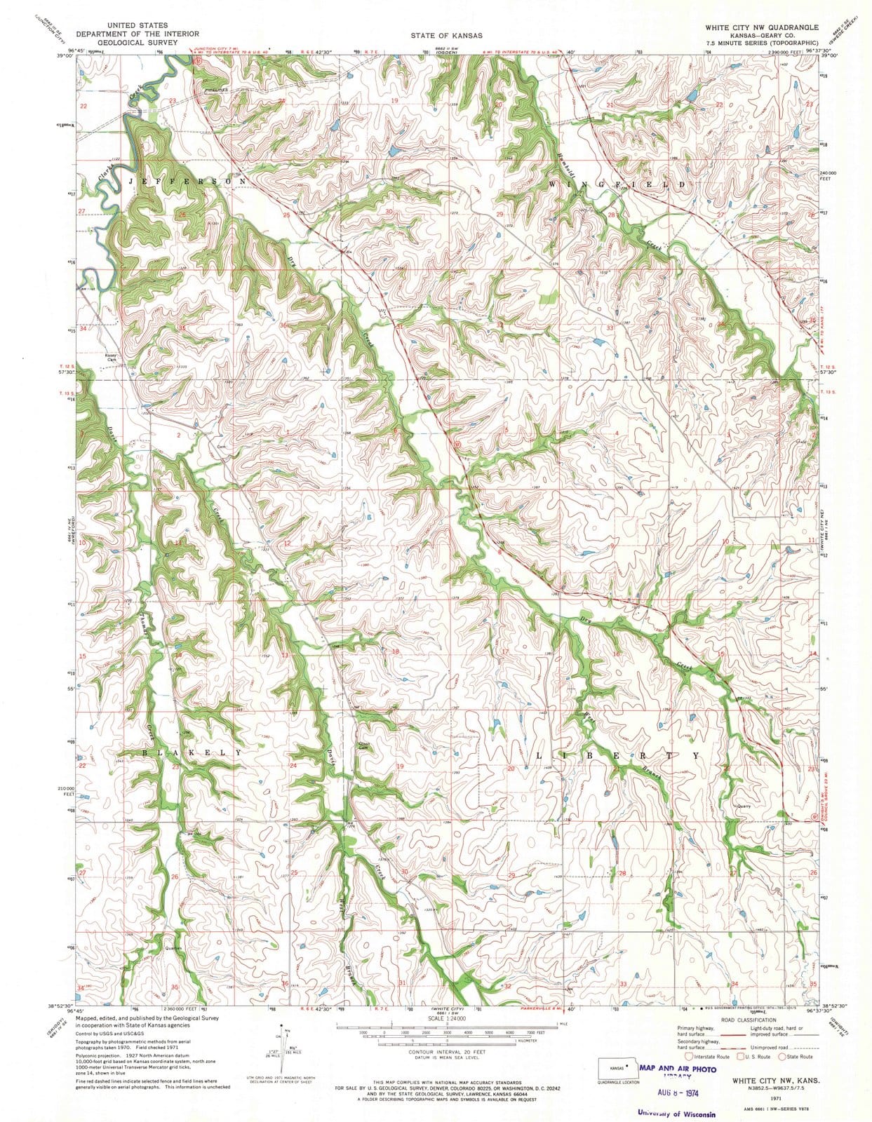 1971 White City, KS - Kansas - USGS Topographic Map v2