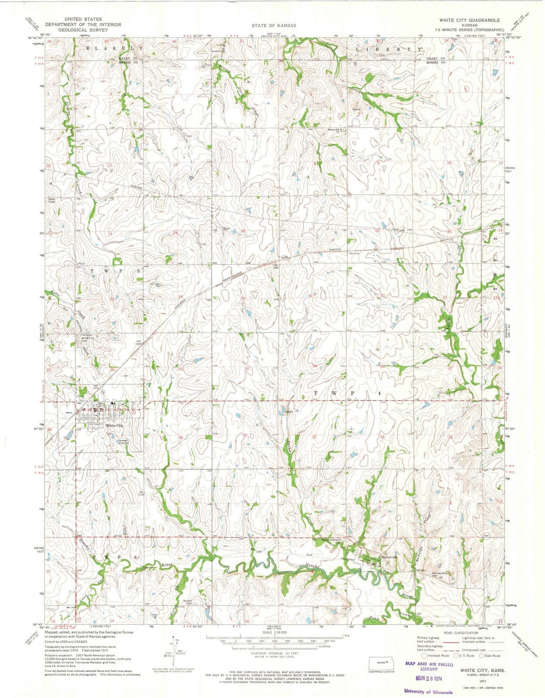 1971 White City, KS - Kansas - USGS Topographic Map v3