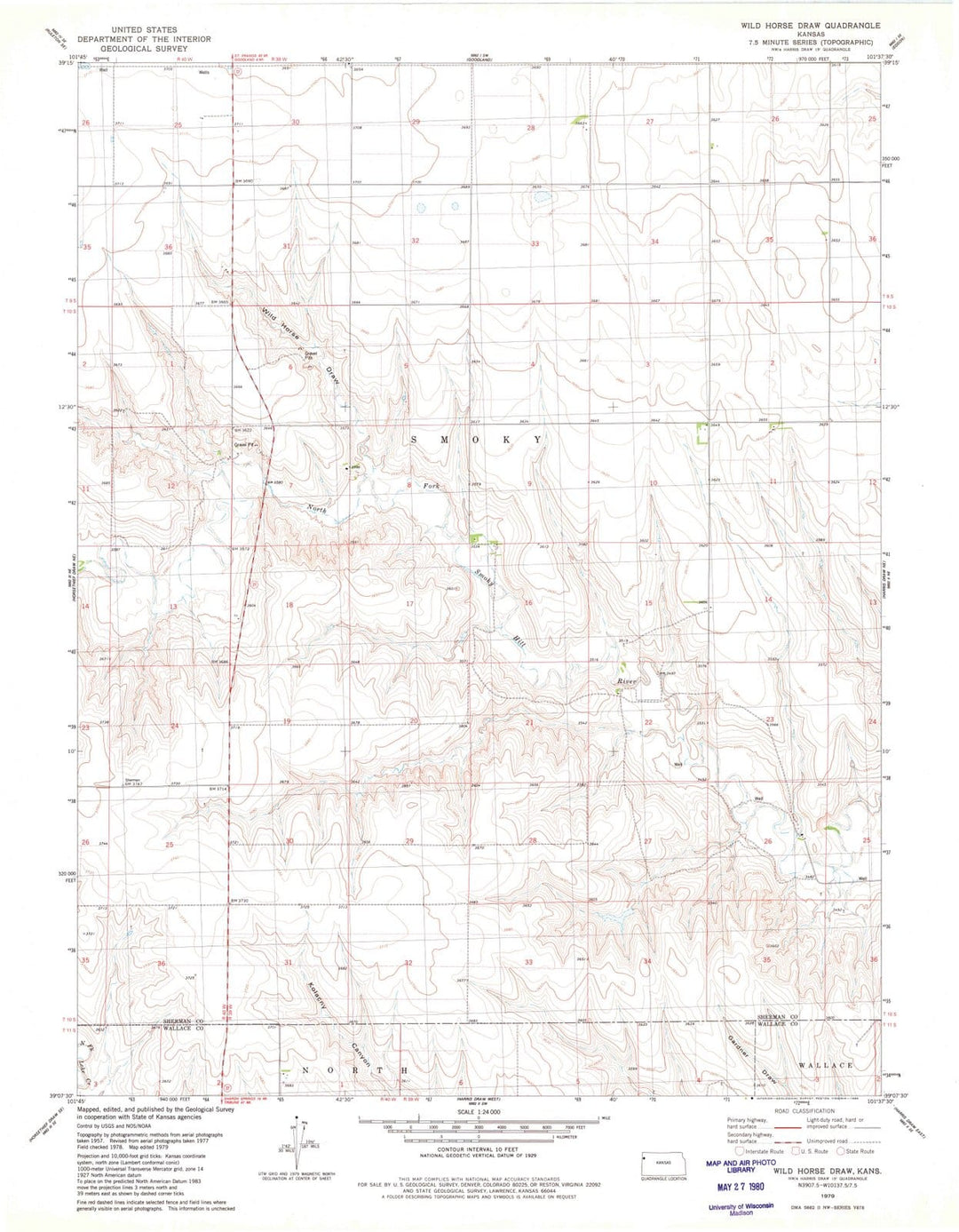 1979 Wild Horseraw, KS - Kansas - USGS Topographic Map