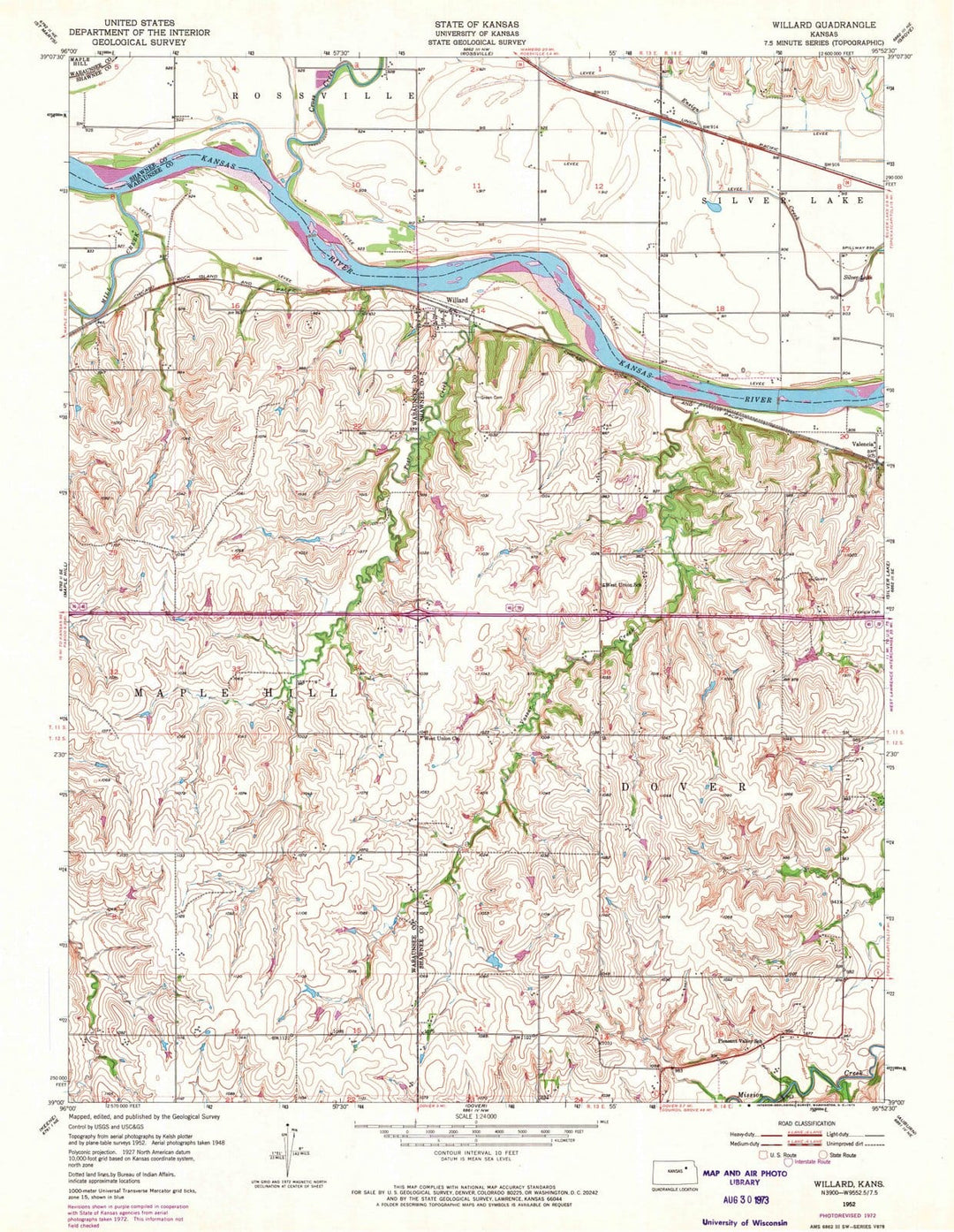 1952 Willard, KS - Kansas - USGS Topographic Map