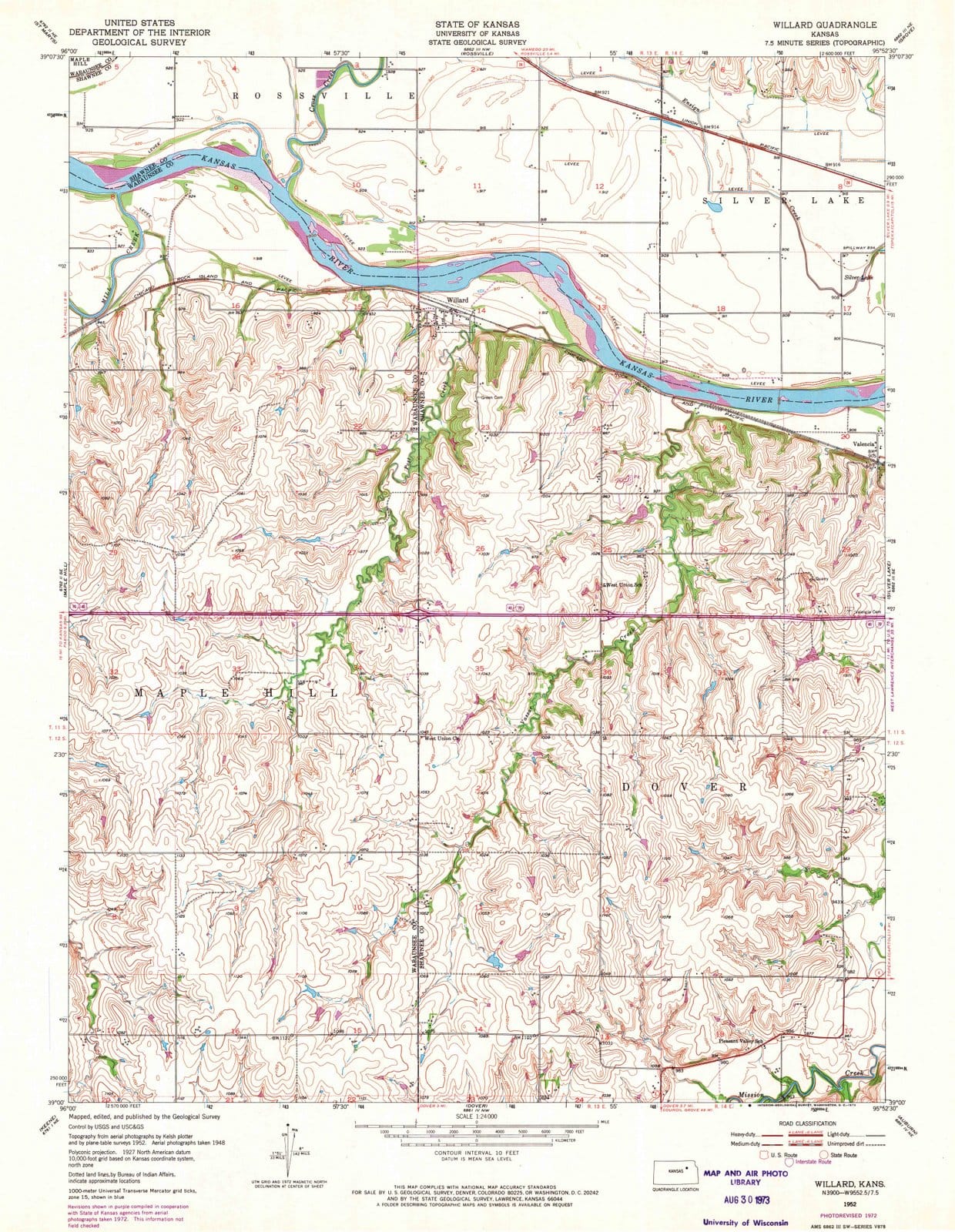 1952 Willard, KS - Kansas - USGS Topographic Map