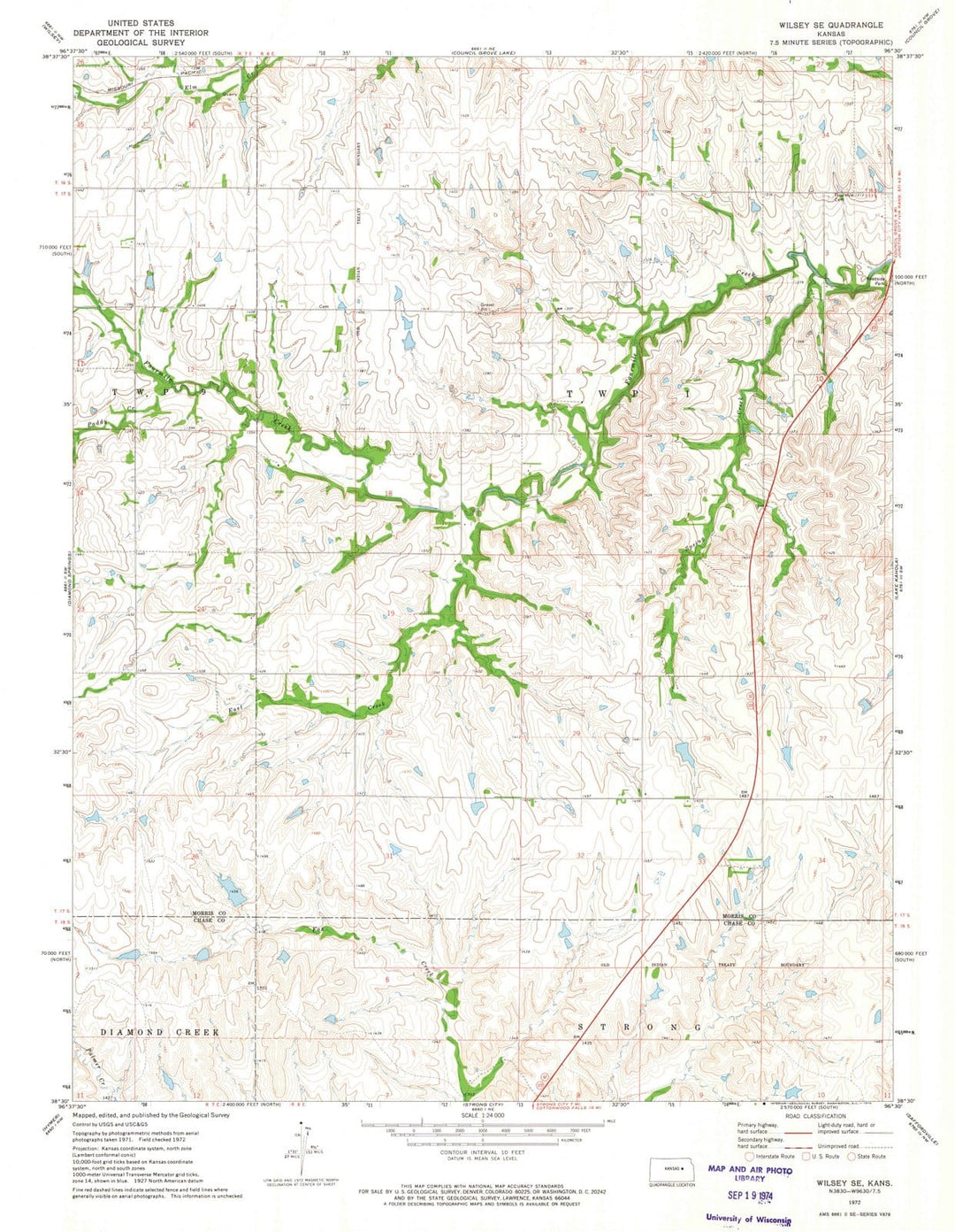 1972 Wilsey, KS - Kansas - USGS Topographic Map