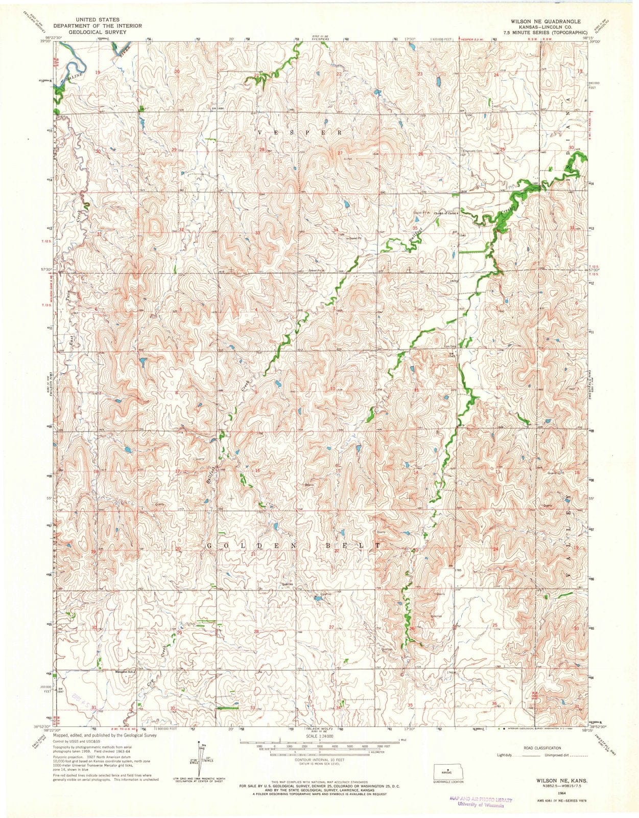 1964 Wilson, KS - Kansas - USGS Topographic Map