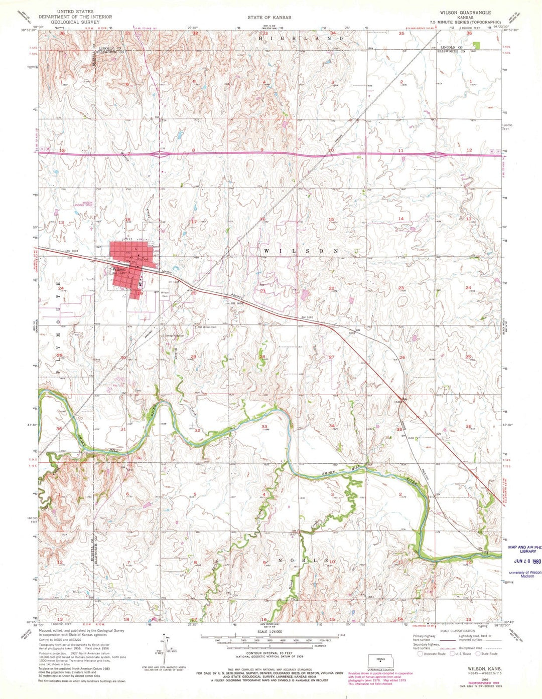 1956 Wilson, KS - Kansas - USGS Topographic Map