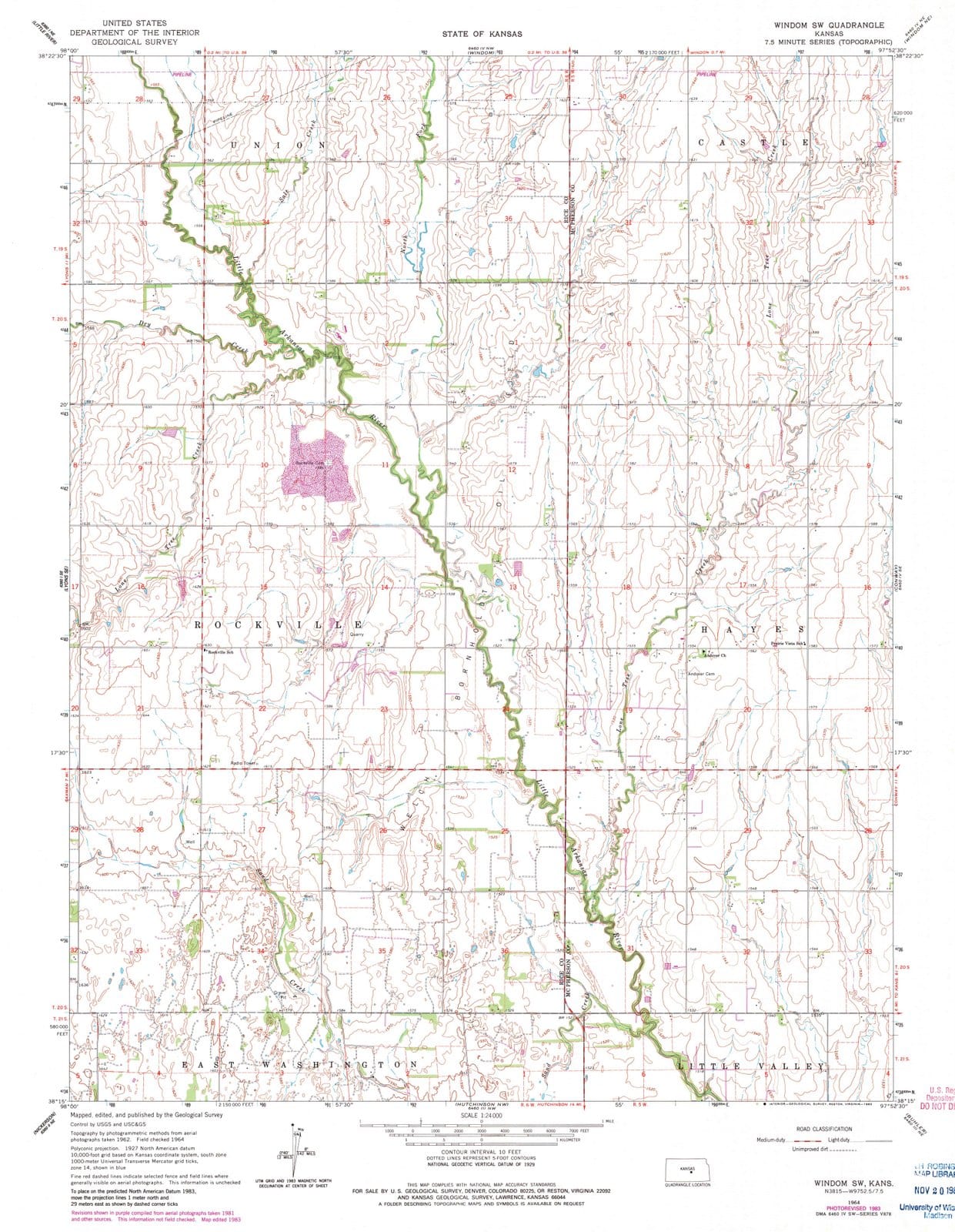 1964 Windom, KS - Kansas - USGS Topographic Map