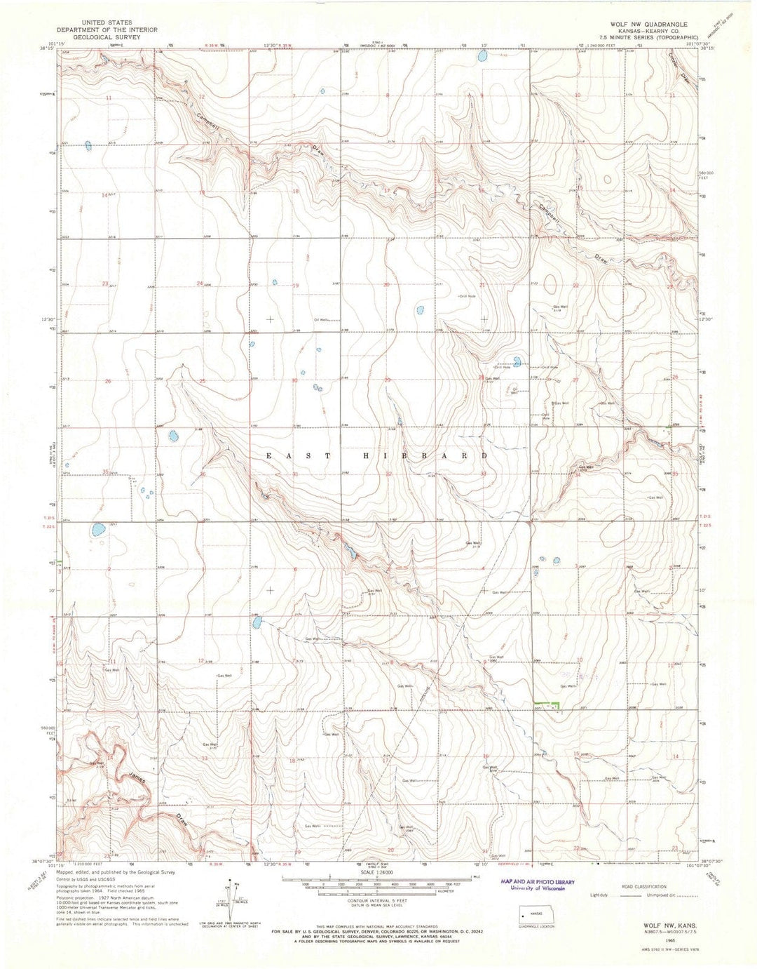 1965 Wolf, KS - Kansas - USGS Topographic Map v2