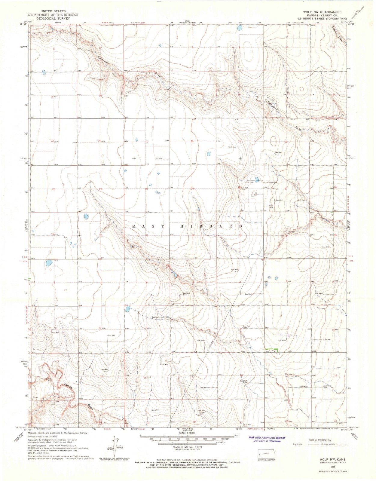 1965 Wolf, KS - Kansas - USGS Topographic Map v2