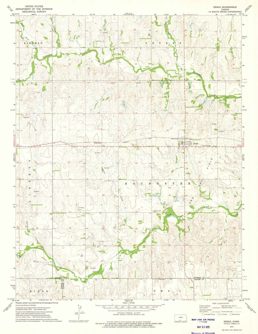 1973 Zenda, KS - Kansas - USGS Topographic Map v2