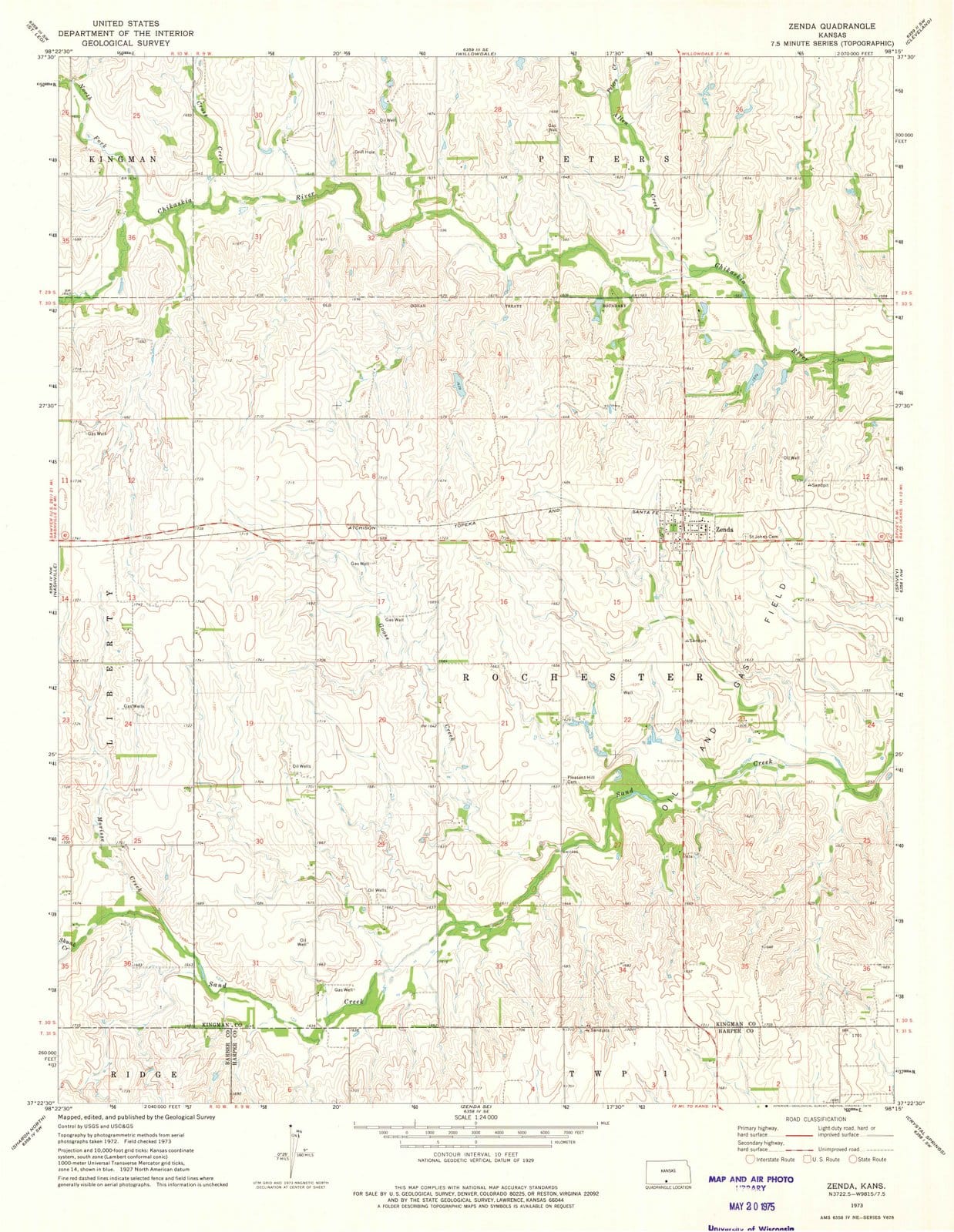 1973 Zenda, KS - Kansas - USGS Topographic Map v2