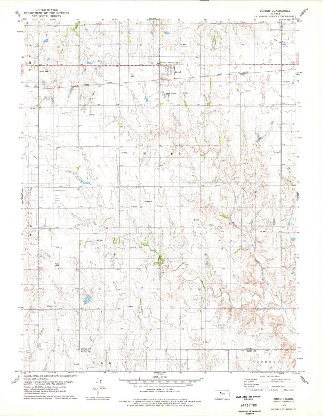 1978 Zurich, KS - Kansas - USGS Topographic Map