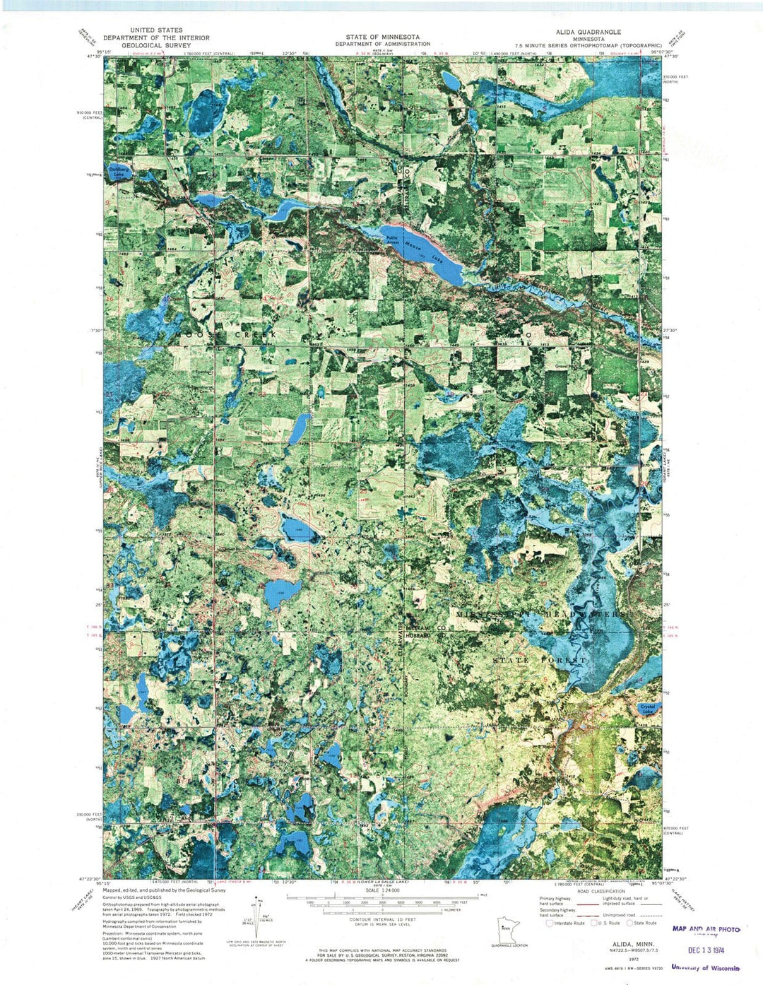 1972 Alida, MN - Minnesota - USGS Topographic Map