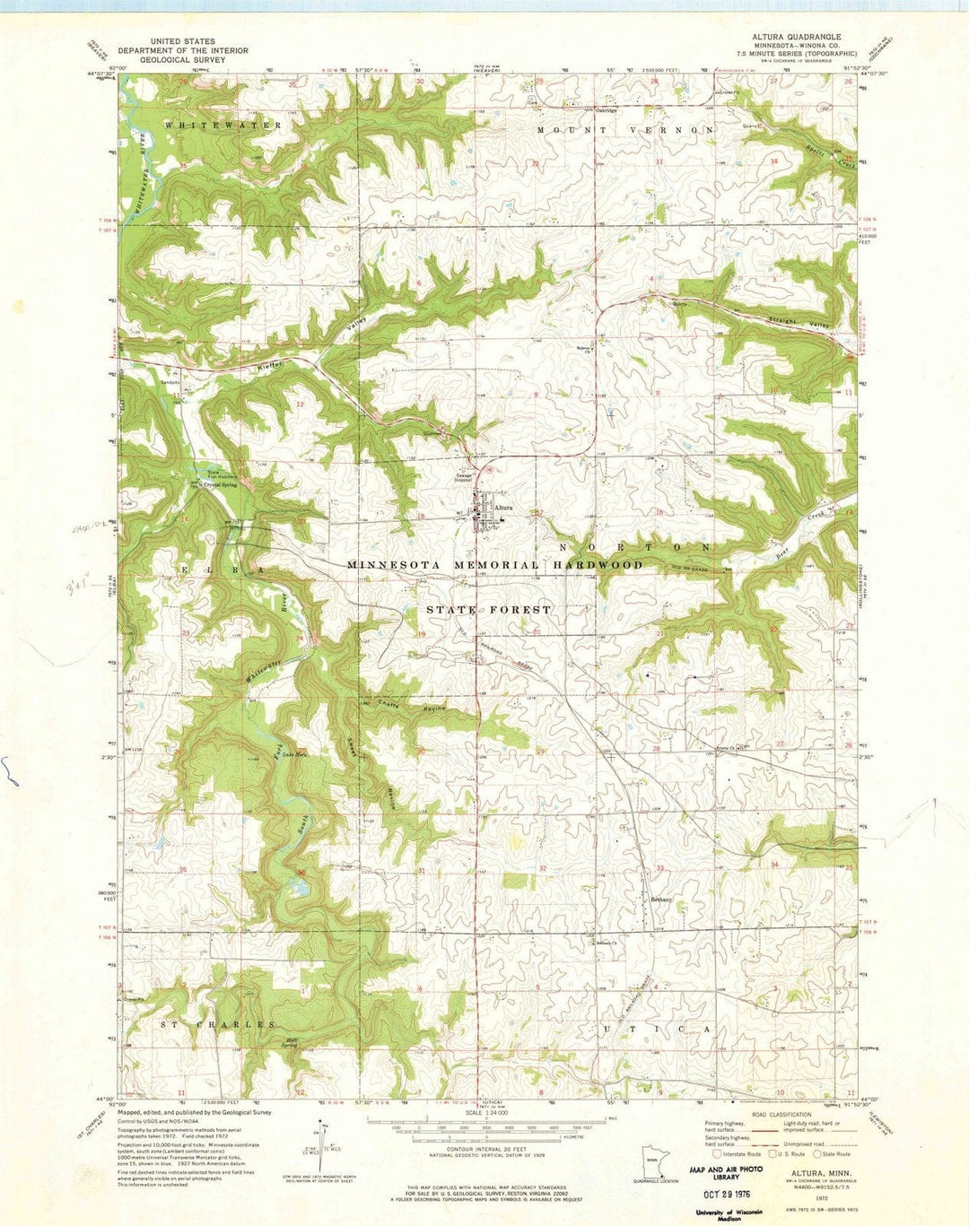 1972 Altura, MN - Minnesota - USGS Topographic Map