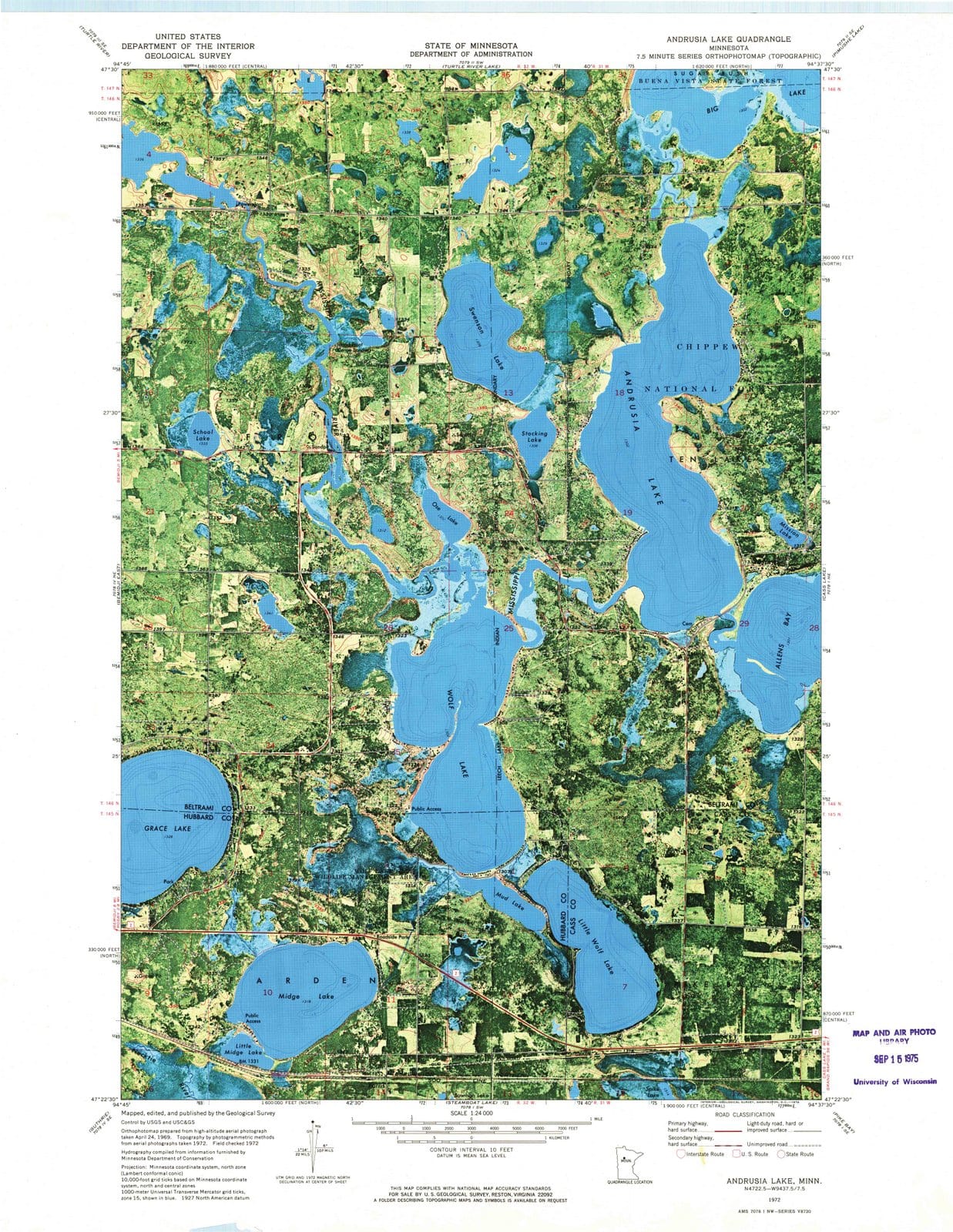 1972 Andrusia Lake, MN - Minnesota - USGS Topographic Map