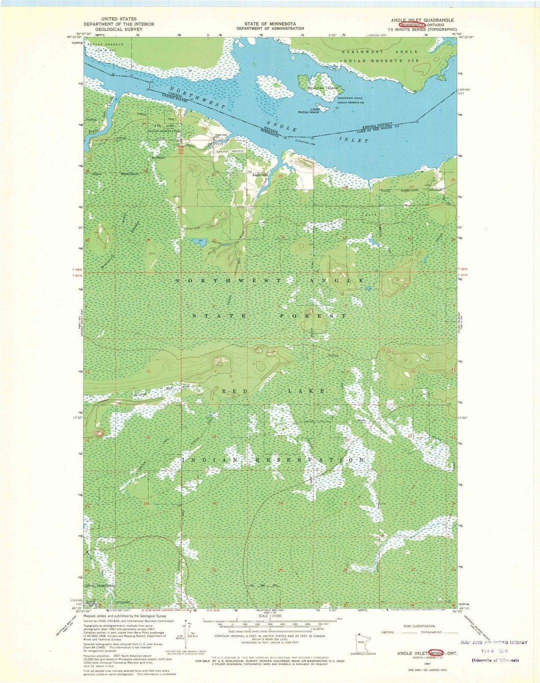 1967 Angle Inlet, MN - Minnesota - USGS Topographic Map v2