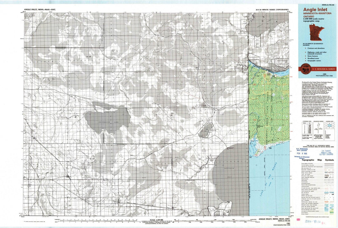 1985 Angle Inlet, MN - Minnesota - USGS Topographic Map