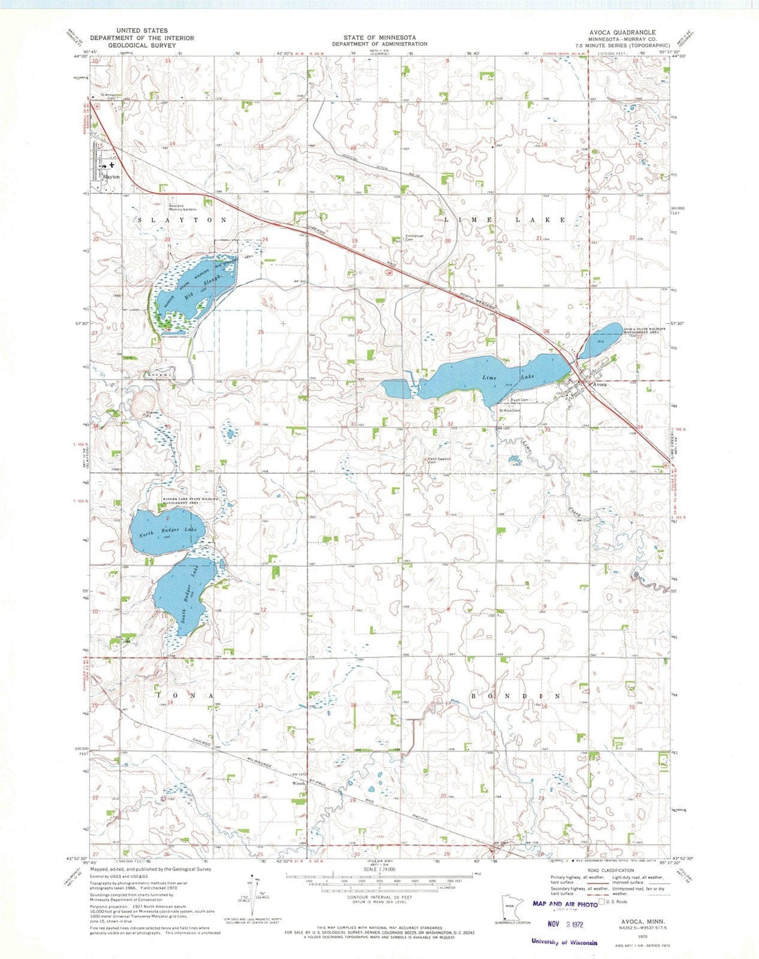 1970 Avoca, MN - Minnesota - USGS Topographic Map