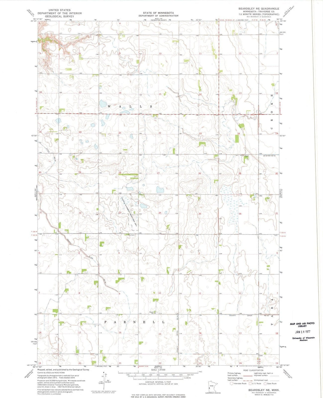 1974 Beardsley, MN - Minnesota - USGS Topographic Map v2