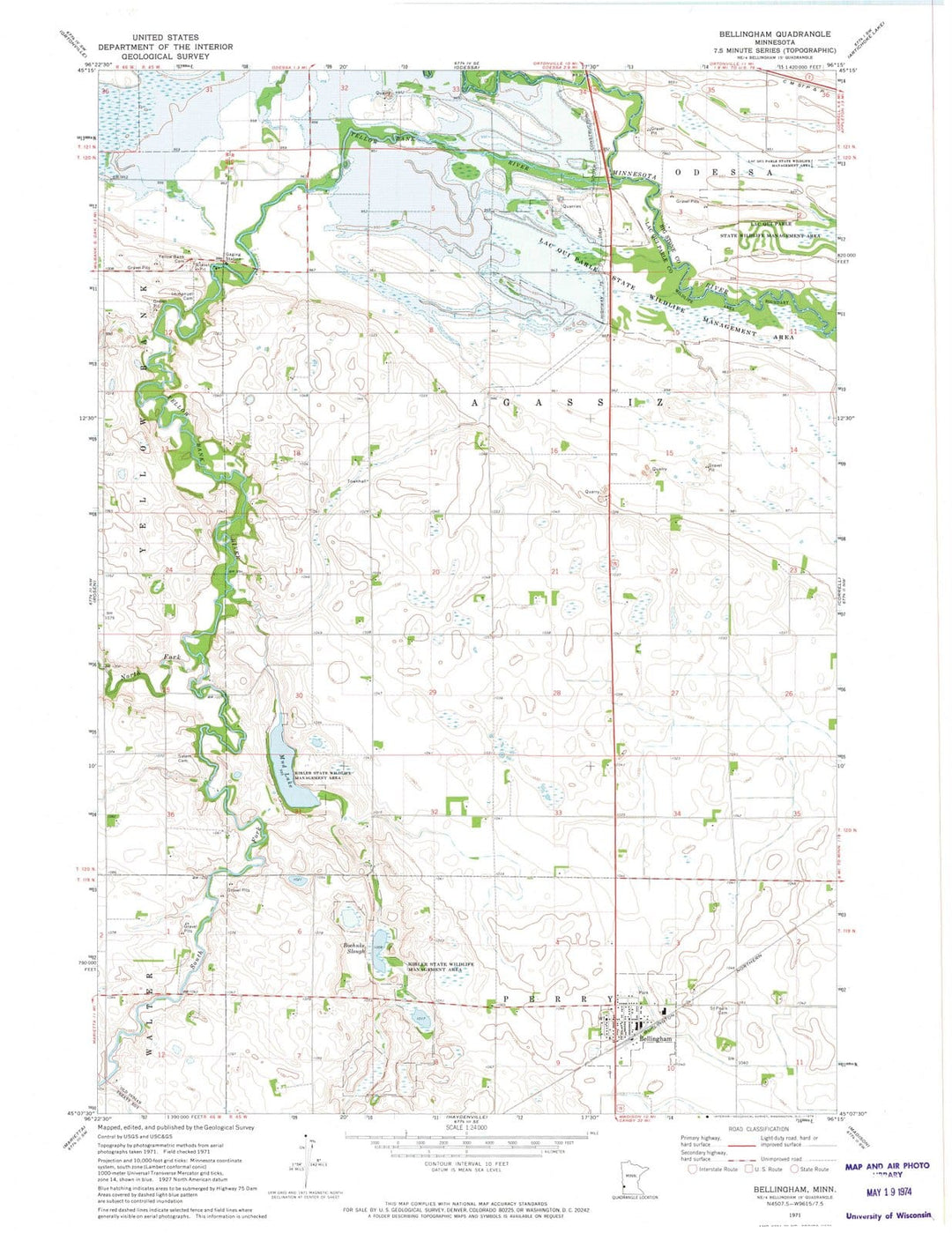 1971 Bellingham, MN - Minnesota - USGS Topographic Map