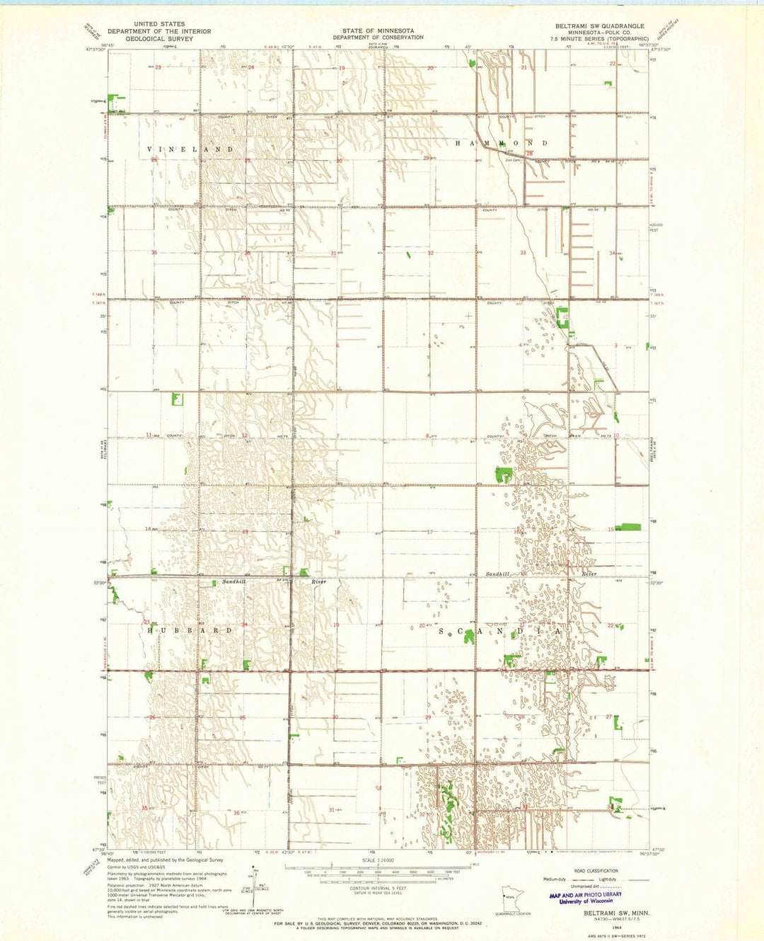 1964 Beltrami, MN - Minnesota - USGS Topographic Map