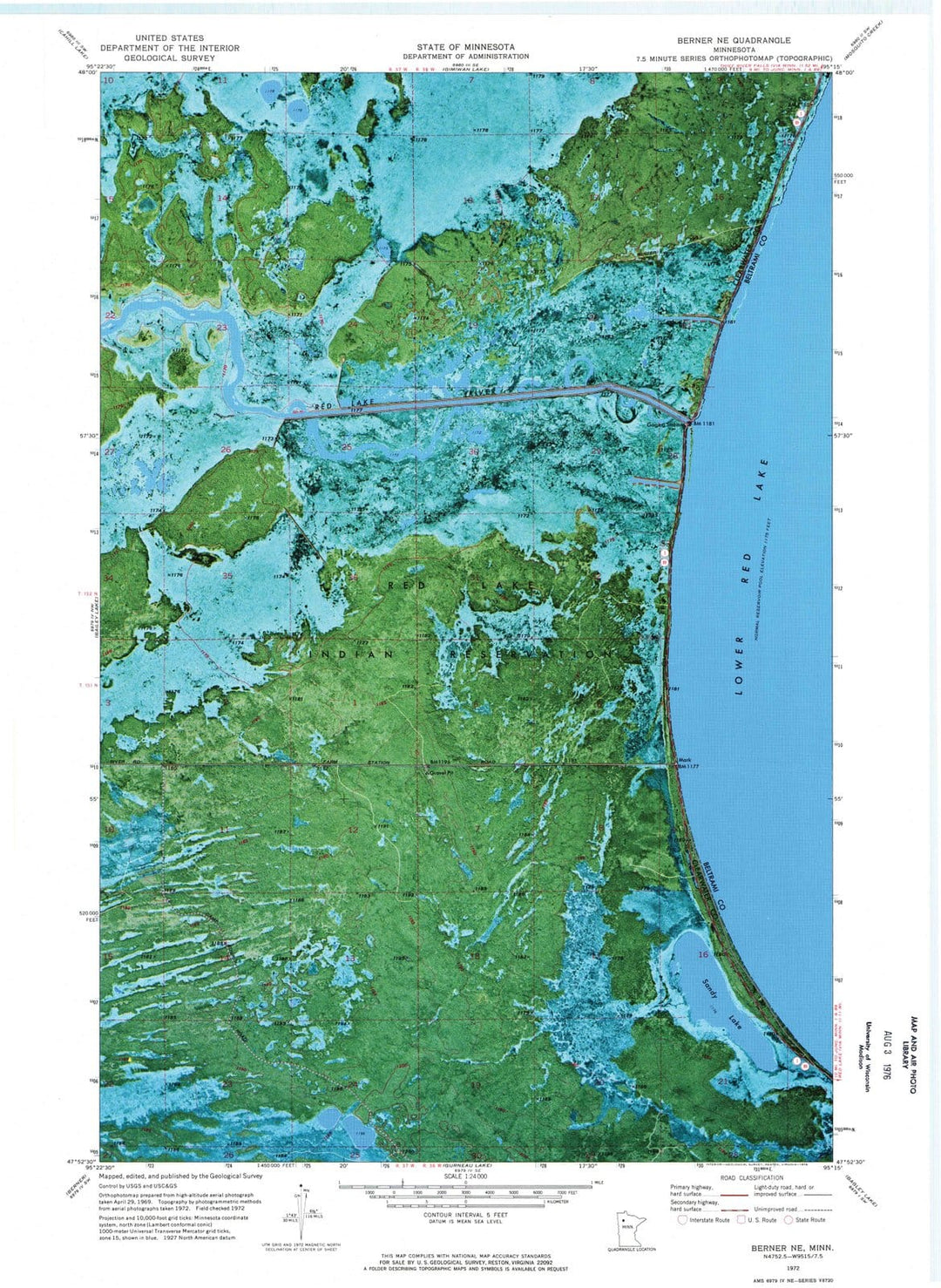 1972 Berner, MN - Minnesota - USGS Topographic Map