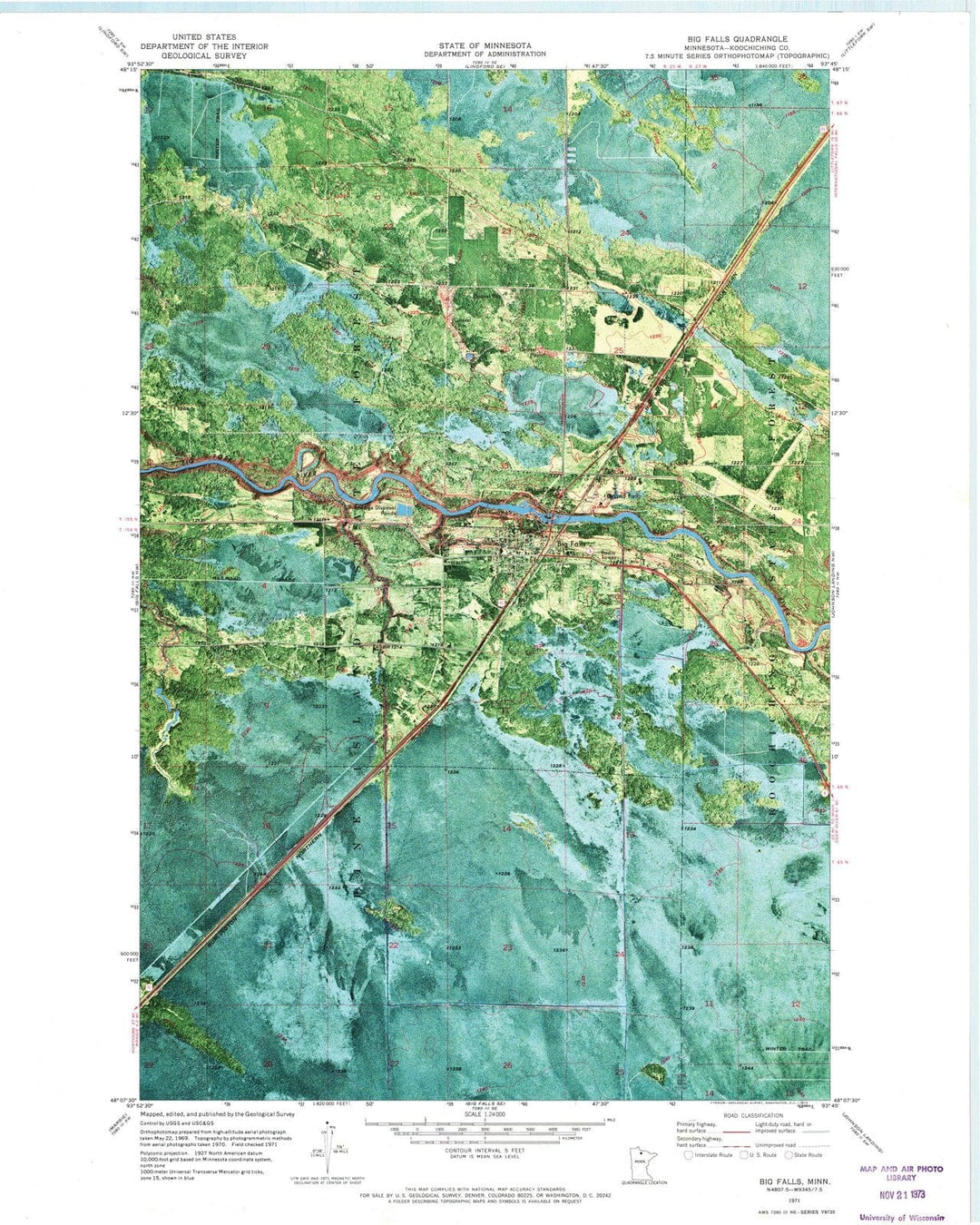 1971 Big Falls, MN - Minnesota - USGS Topographic Map v2