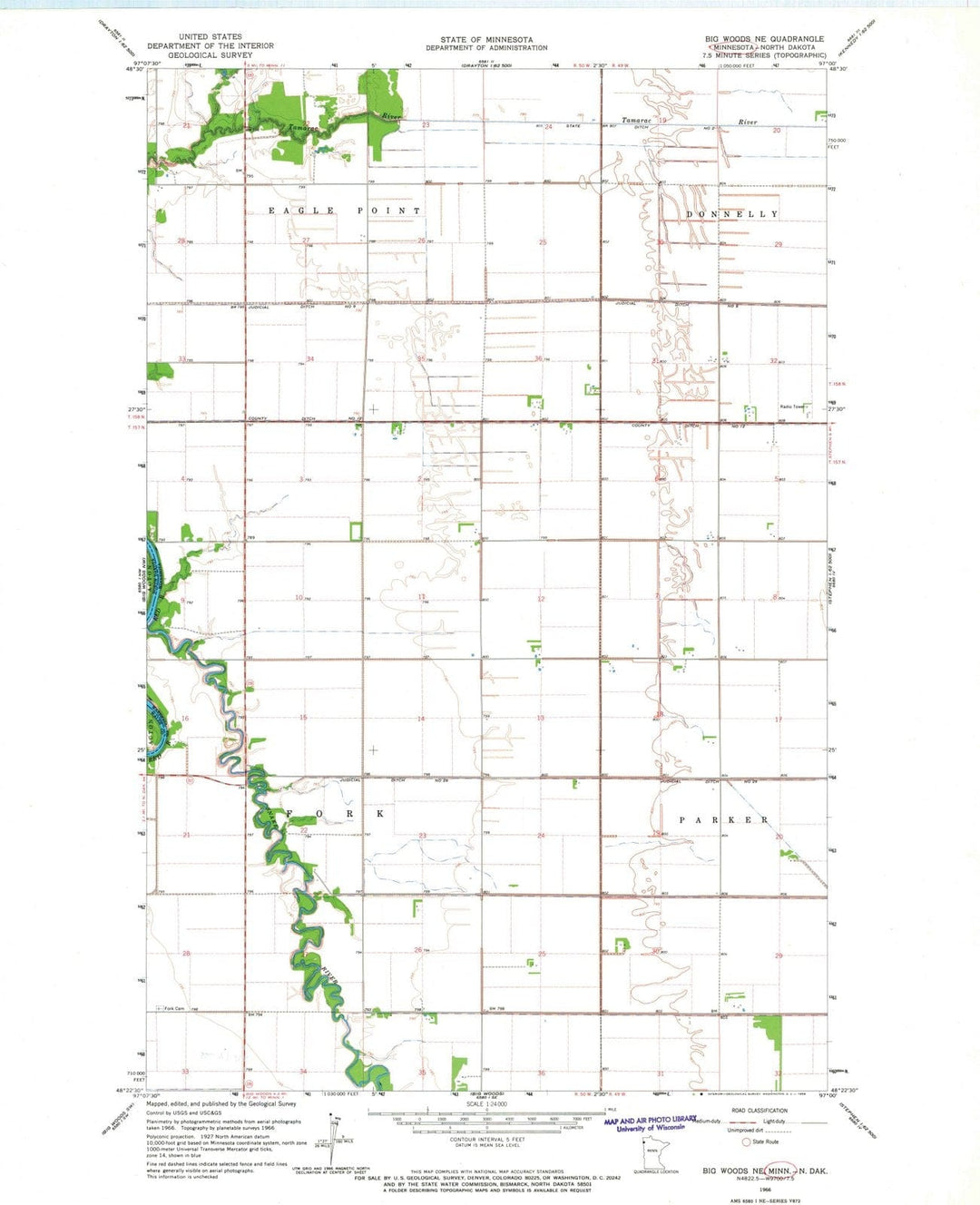 1966 Big Woods, MN - Minnesota - USGS Topographic Map