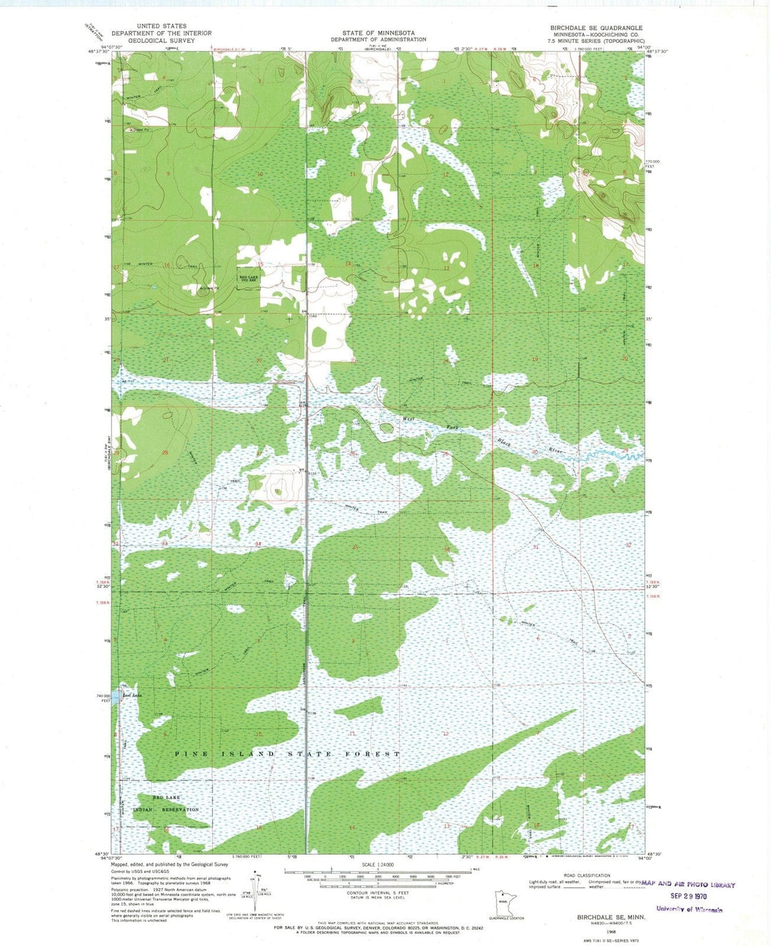 1968 Birchdale, MN - Minnesota - USGS Topographic Map