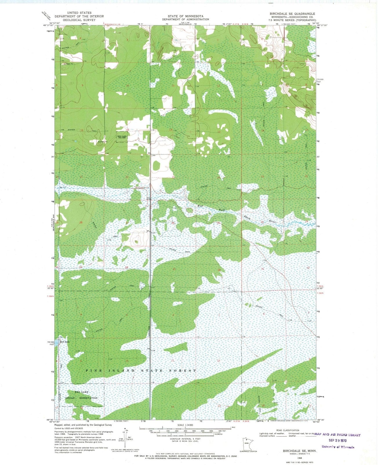 1968 Birchdale, MN - Minnesota - USGS Topographic Map