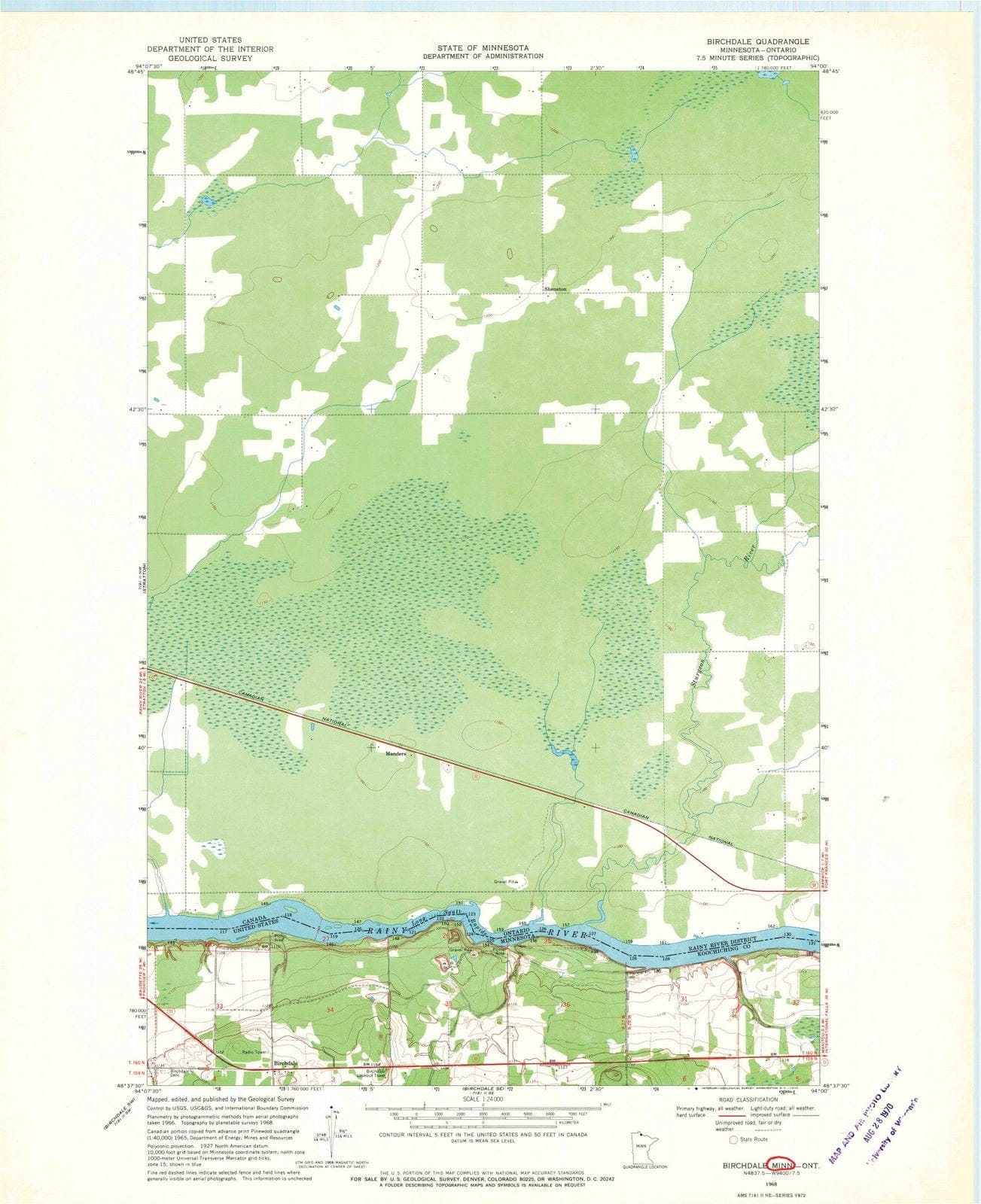 1968 Birchdale, MN - Minnesota - USGS Topographic Map v3