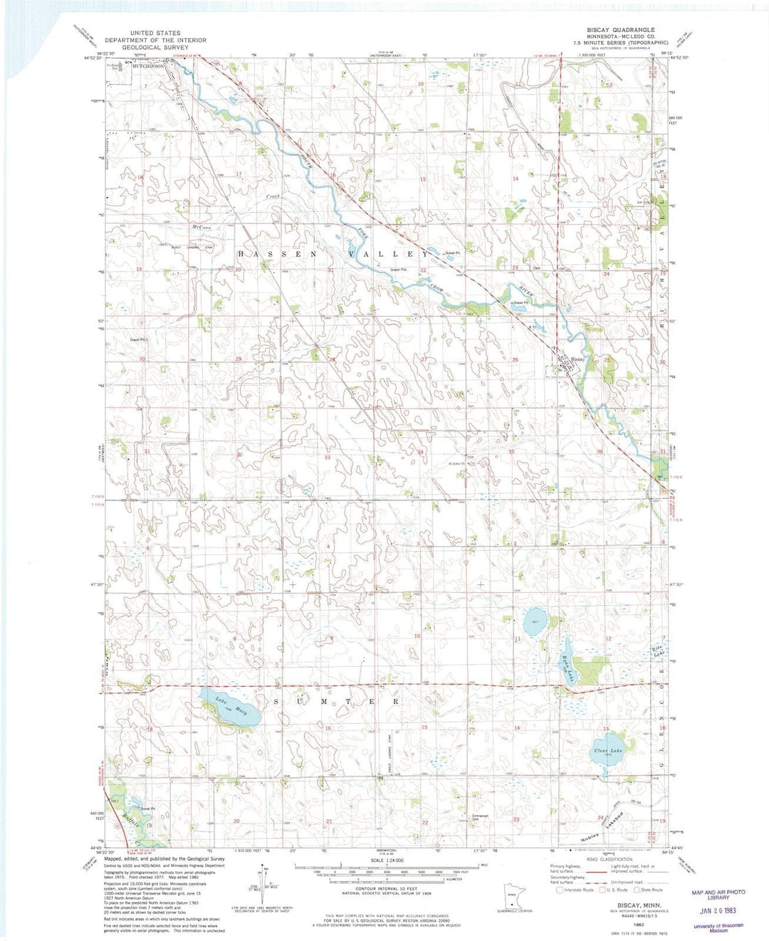 1982 Biscay, MN - Minnesota - USGS Topographic Map