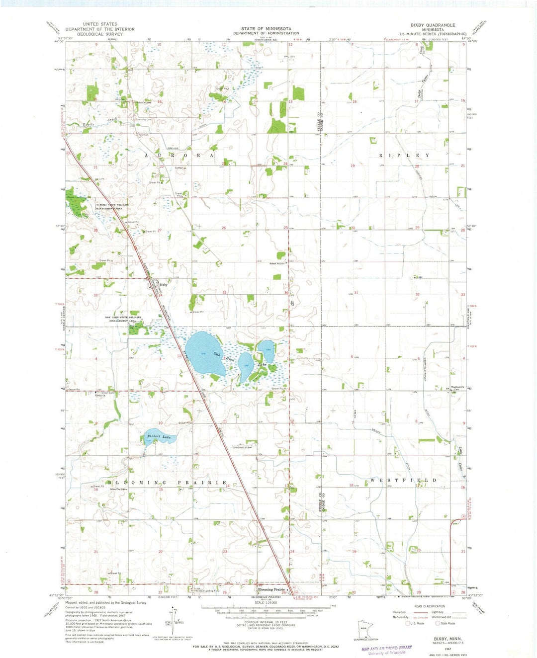 1967 Bixby, MN - Minnesota - USGS Topographic Map