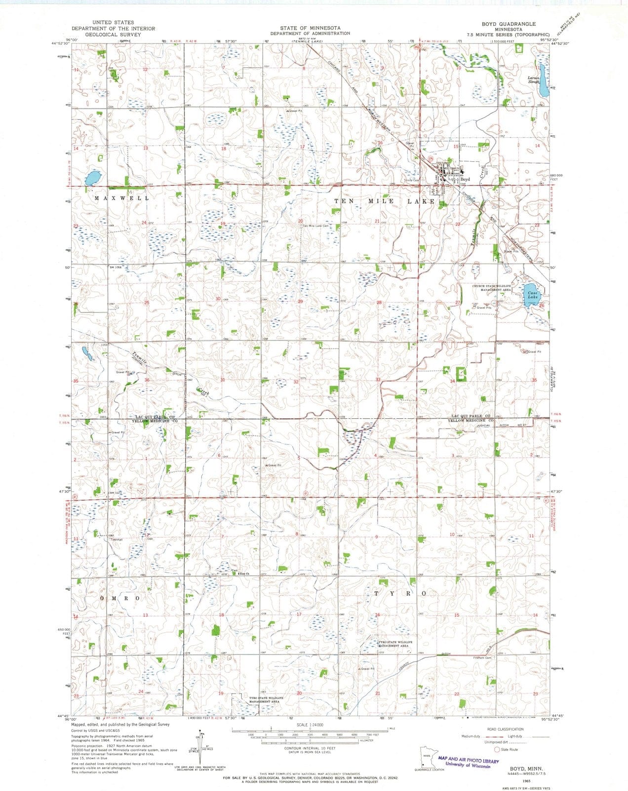 1965 Boyd, MN - Minnesota - USGS Topographic Map